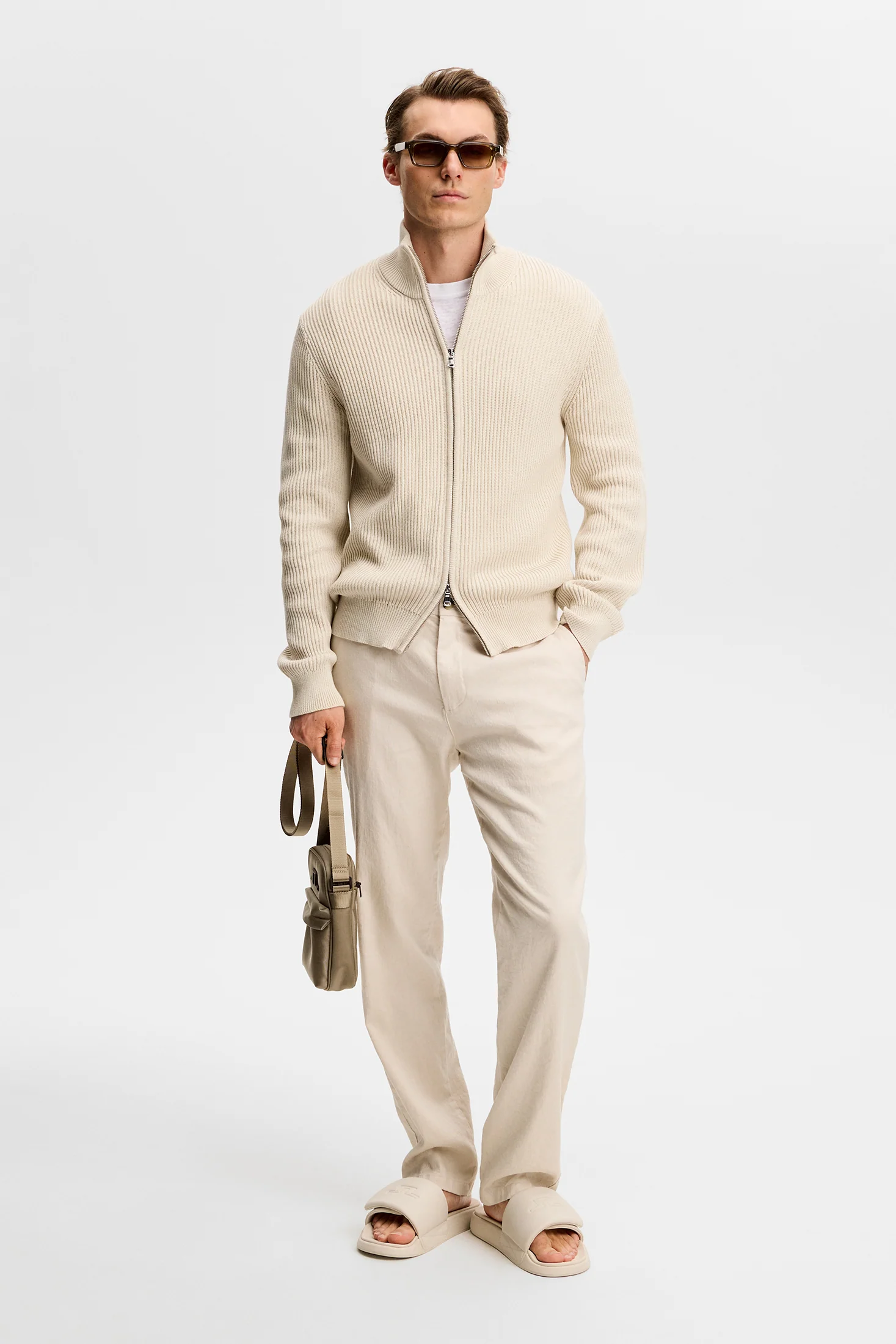 Logan Stretch Linen Pants / Moonbeam - Image 4