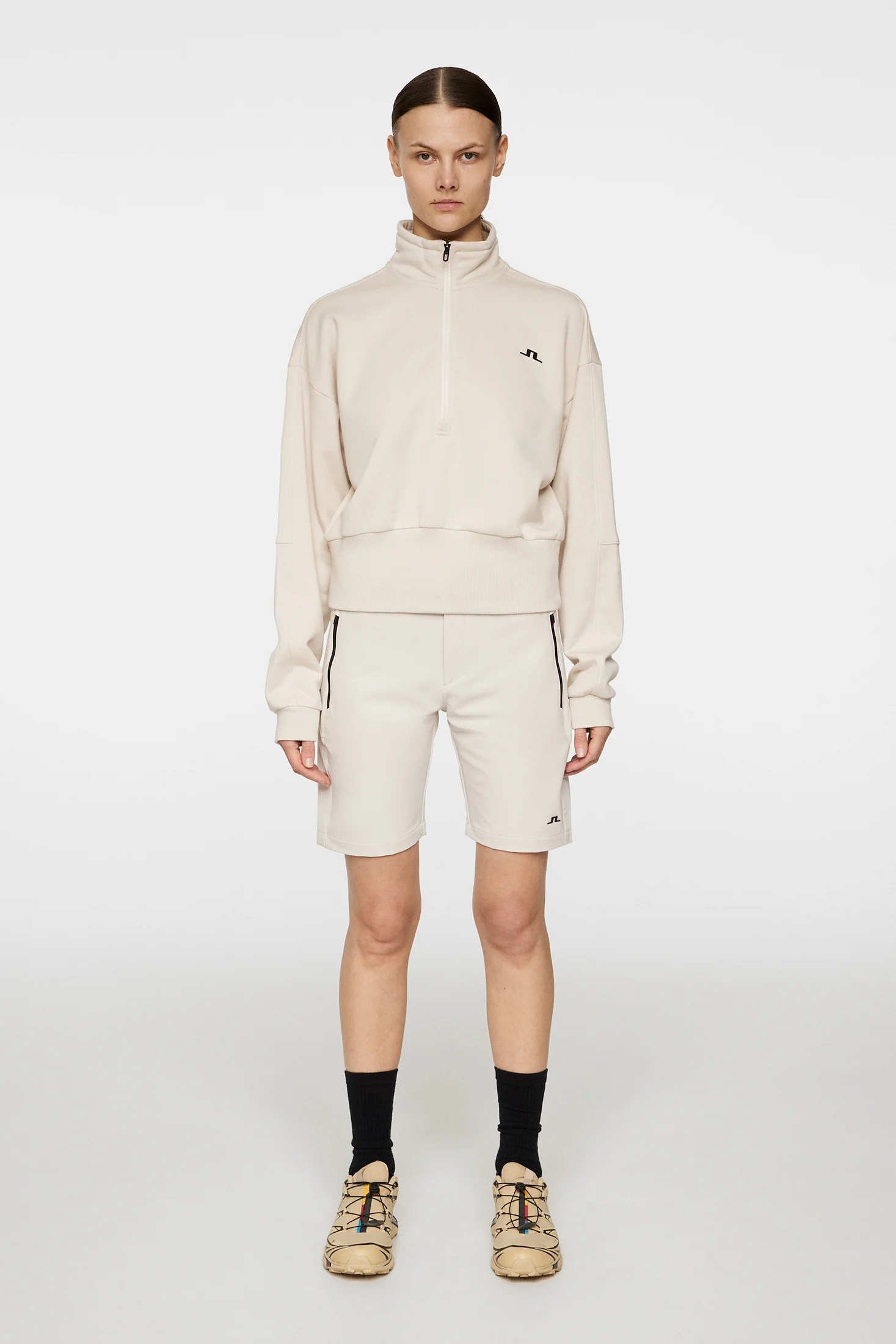 Lucia Zip Mock Neck / Moonbeam - Image 5