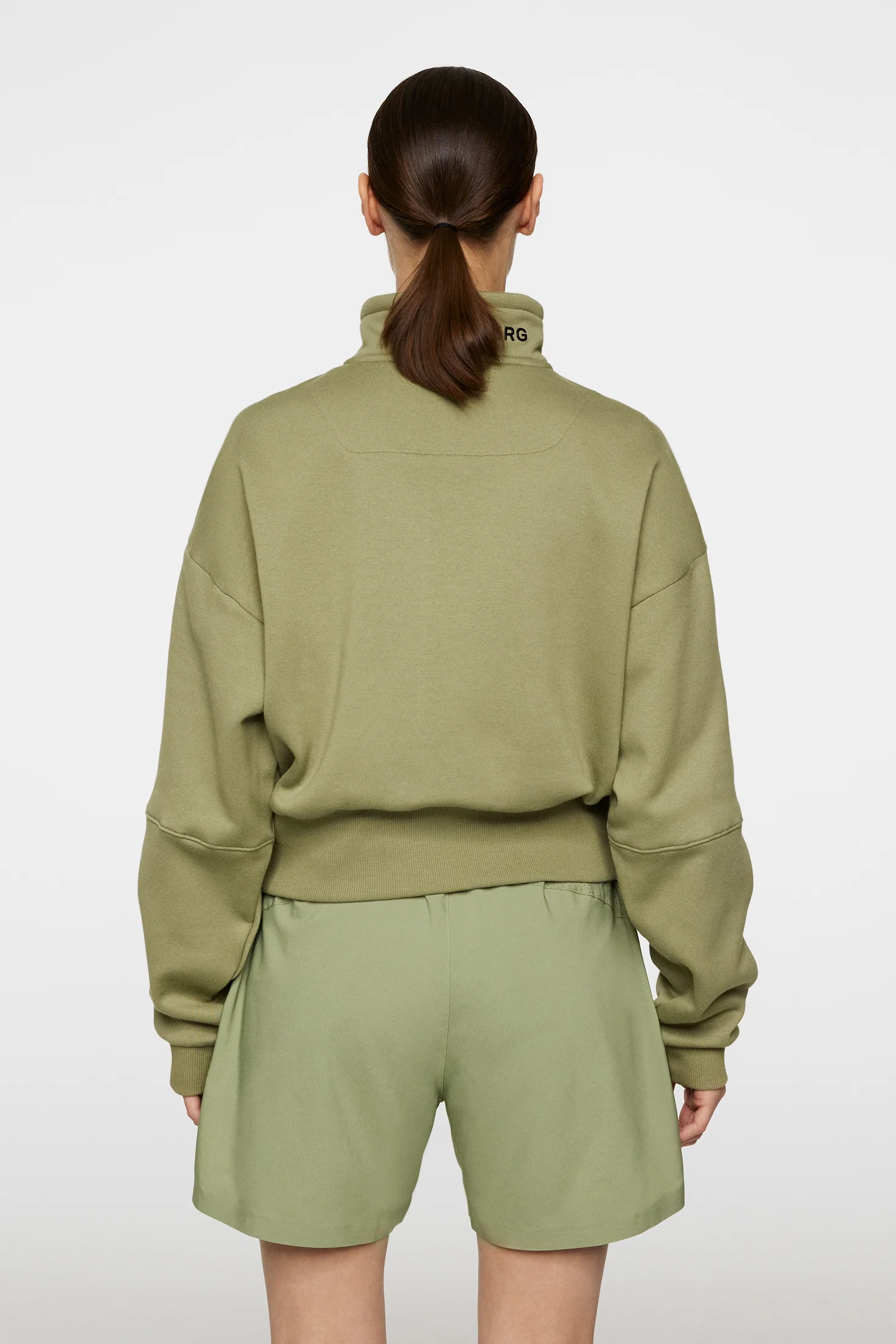 Lucia Zip Mock Neck / Oil Green - Image 3