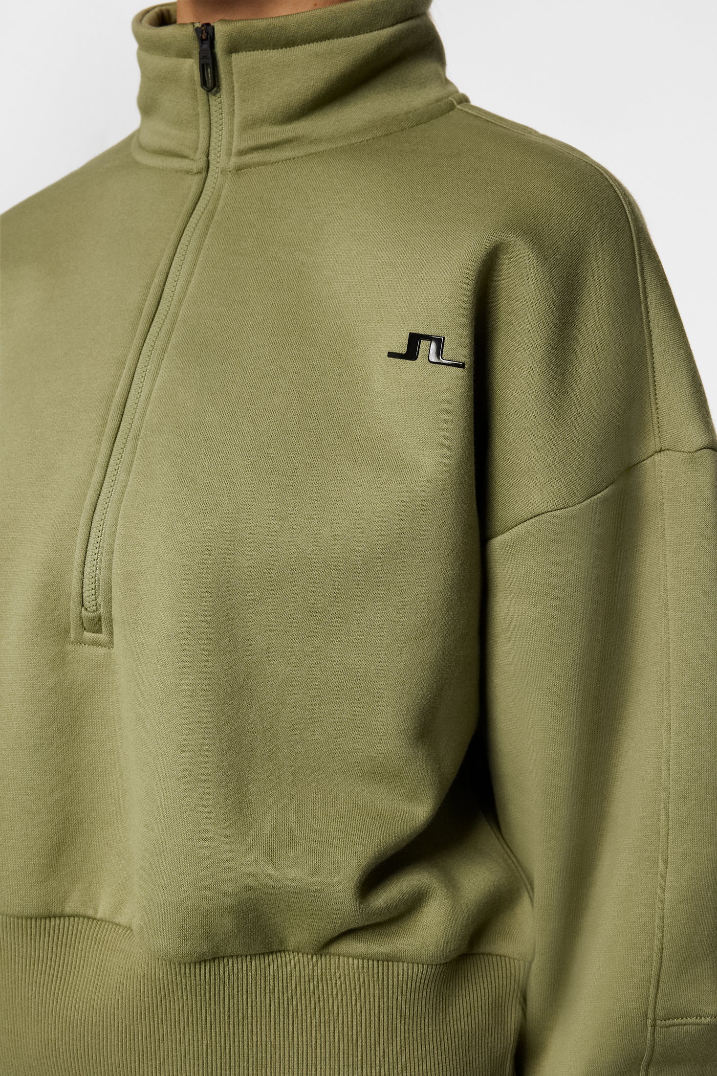 Lucia Zip Mock Neck / Oil Green - Image 6