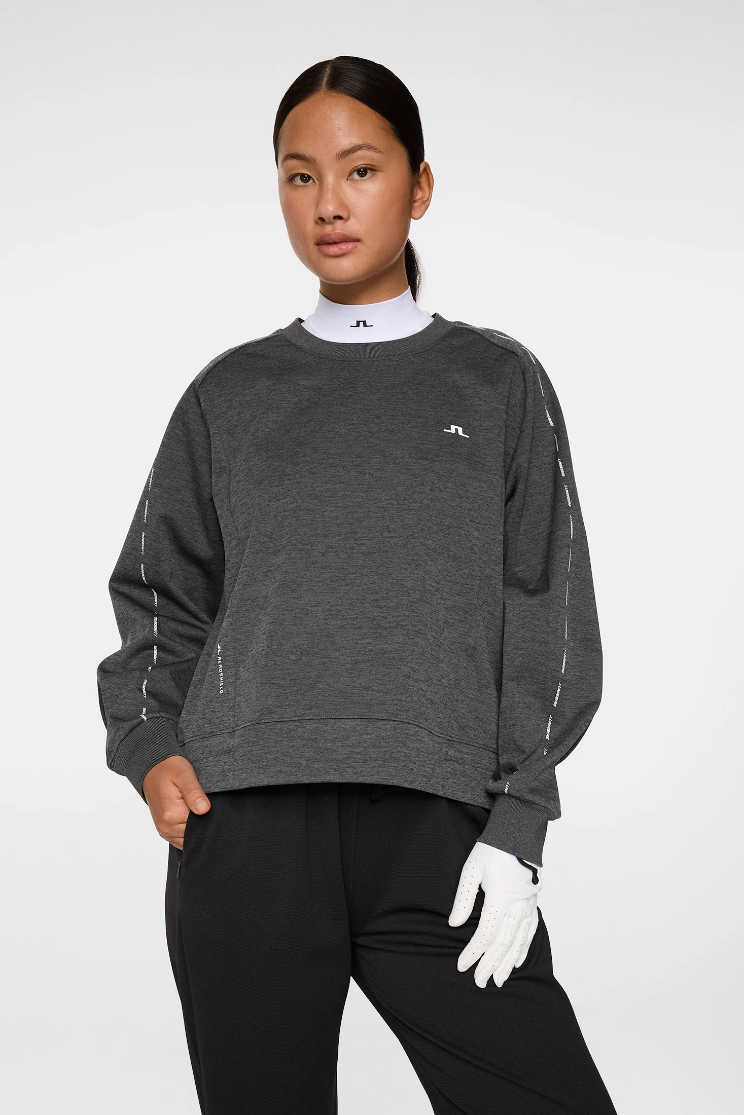 Lucy Windblock Sweatshirt / Asphalt and Black Melange - Image 5