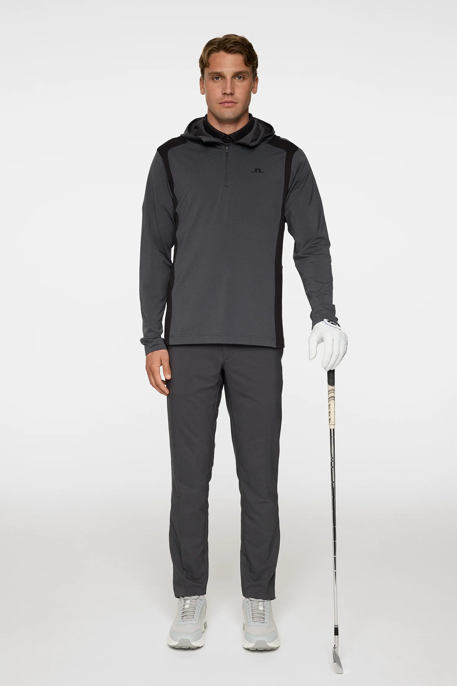 Lukas Quarter Zip Hood / Asphalt - Image 4