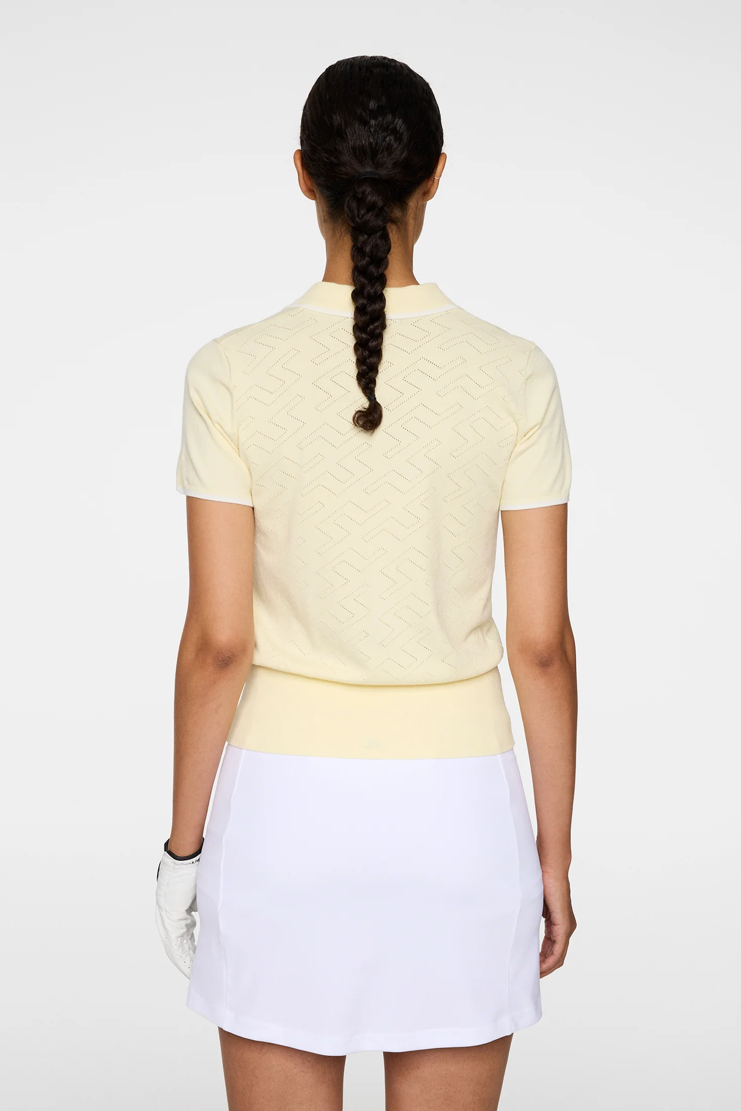Malva Knitted Polo Shirt / Lemon Icing - Image 4