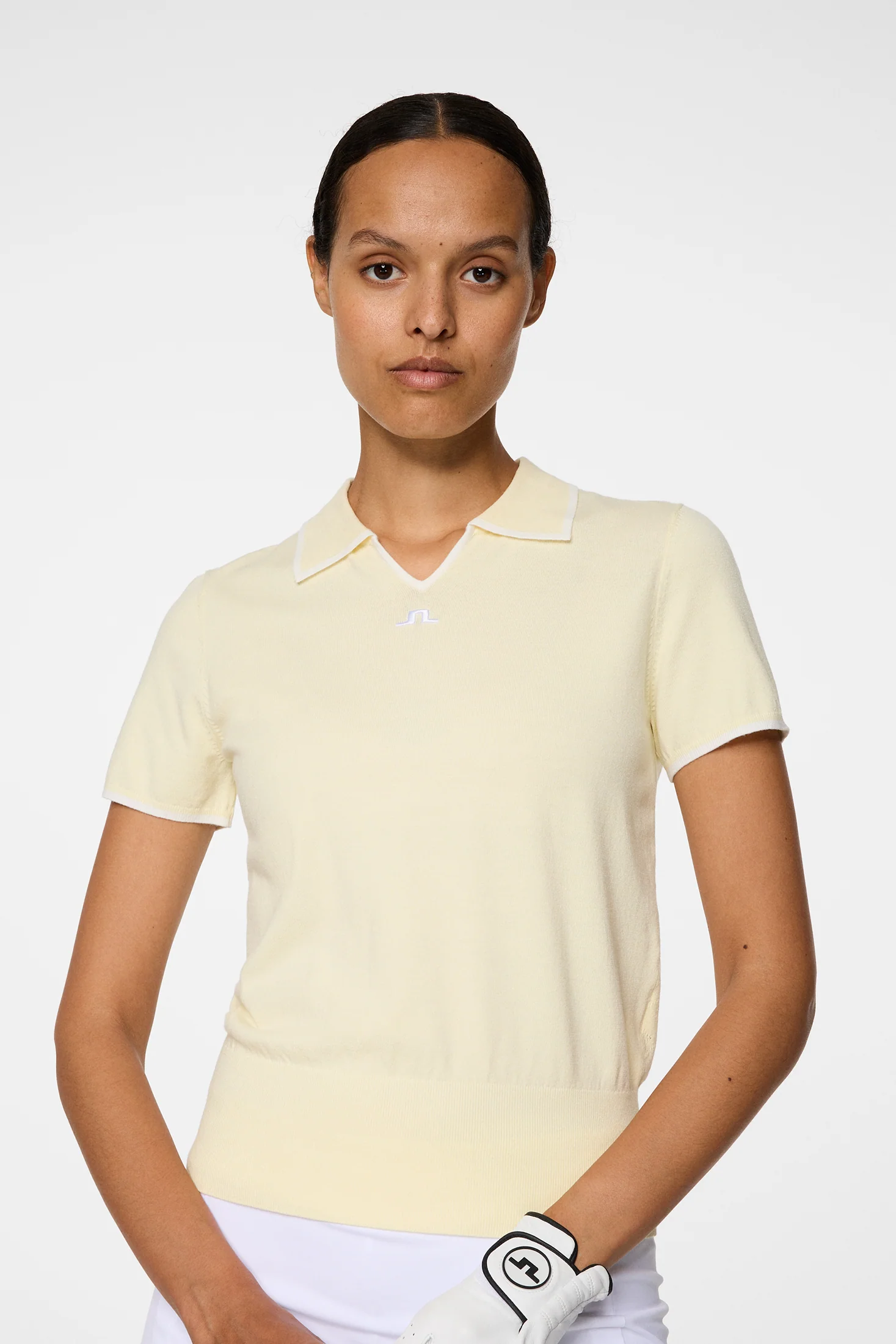 Malva Knitted Polo Shirt / Lemon Icing - Image 6