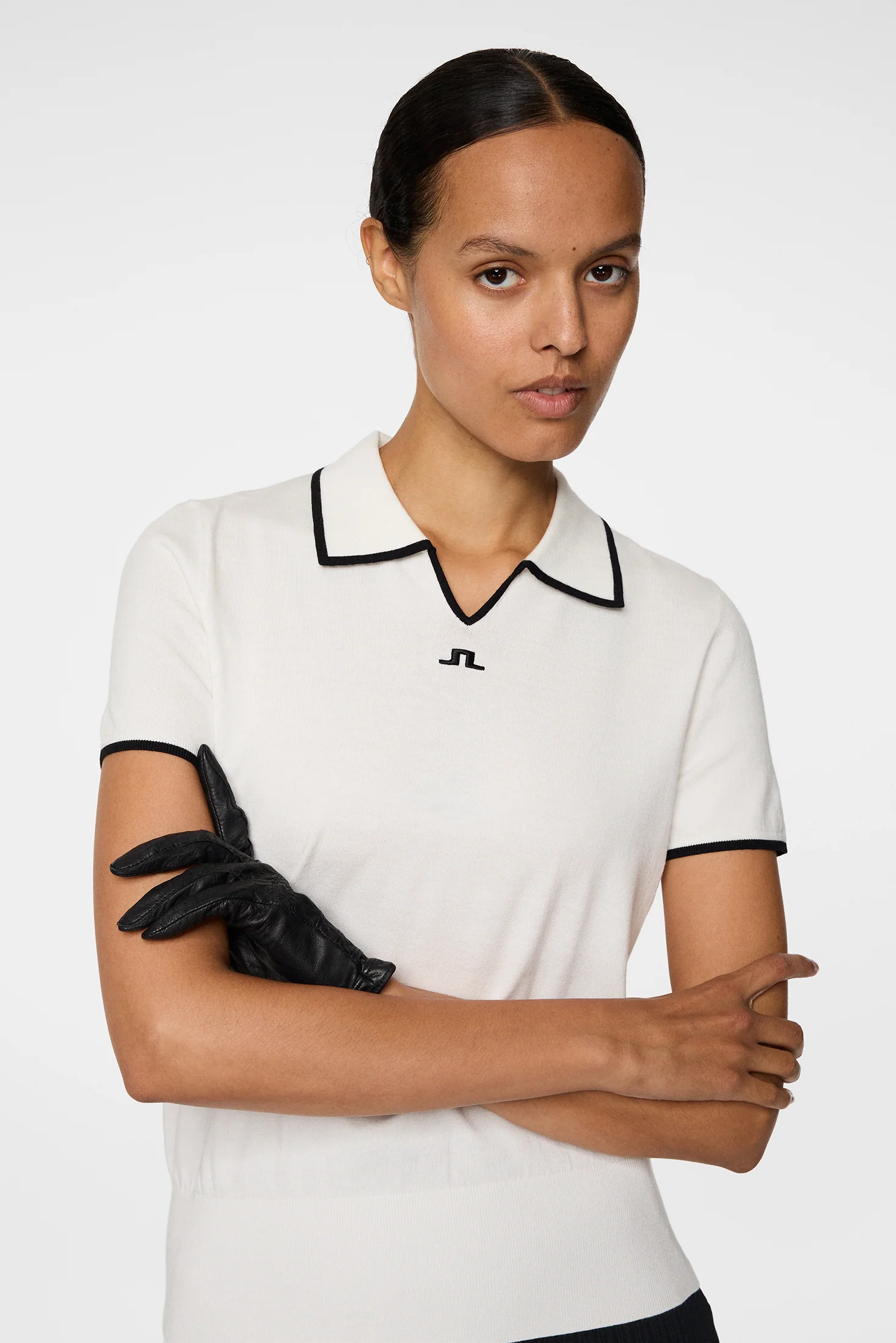 Malva Knitted Polo Shirt / White - Image 5