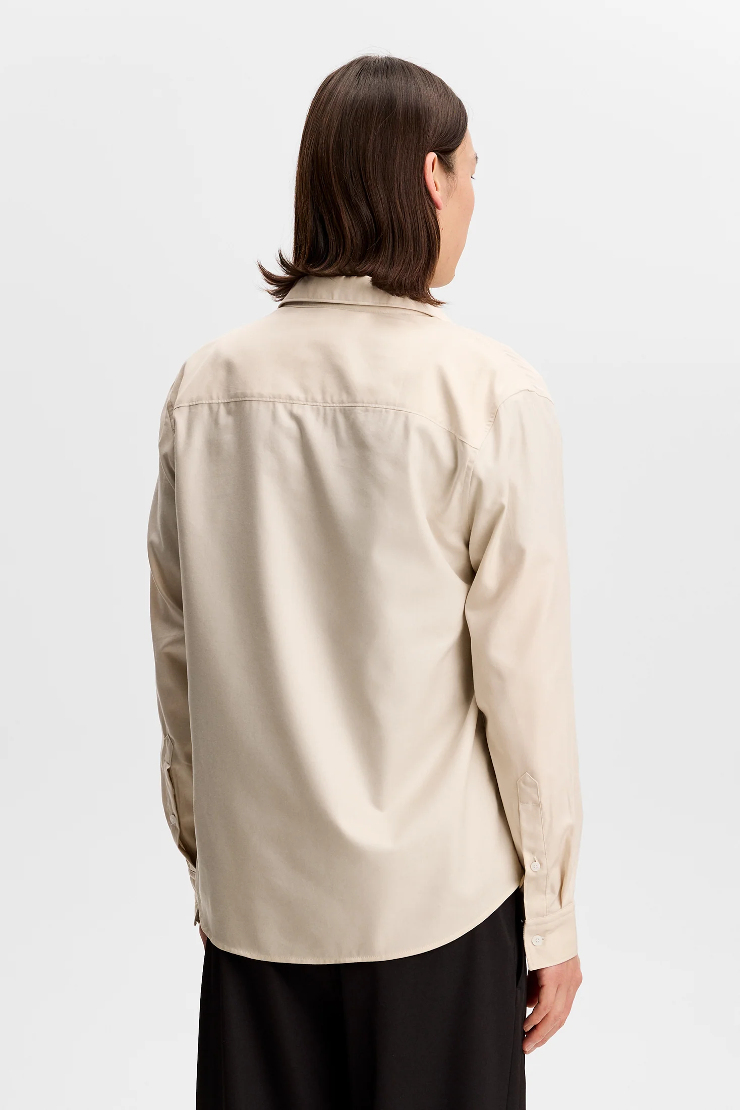 Marlon Cotton Tencel Shirt / Moonbeam - Image 3