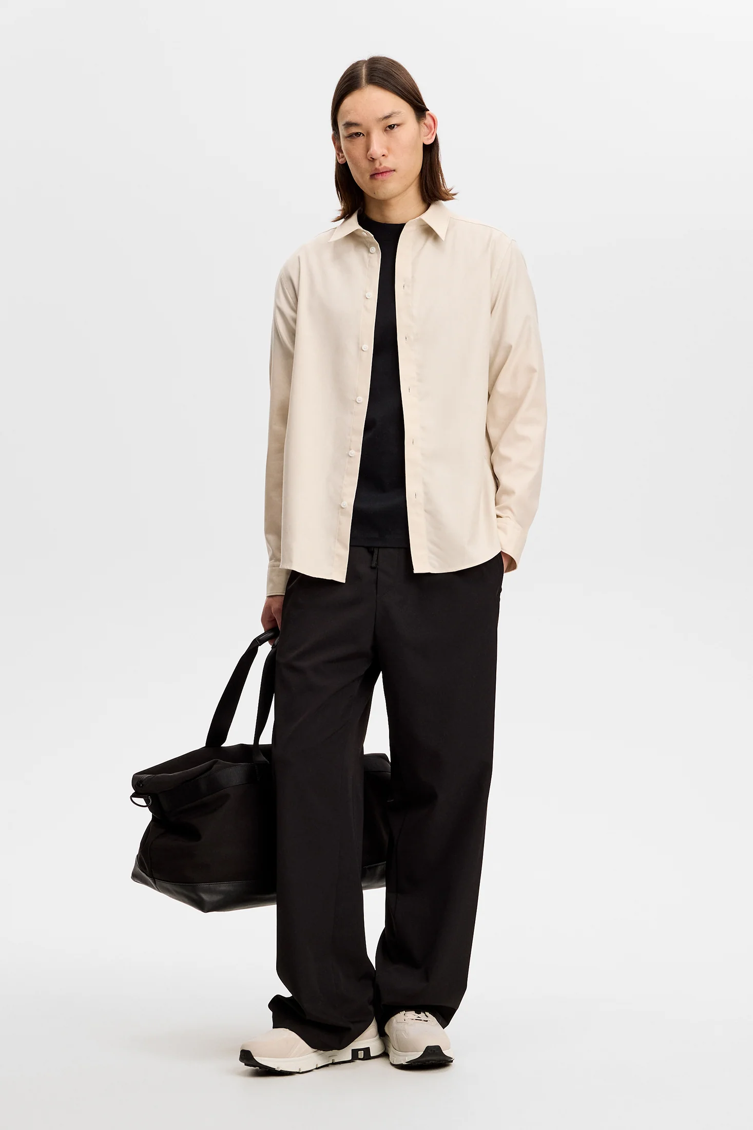 Marlon Cotton Tencel Shirt / Moonbeam - Image 4