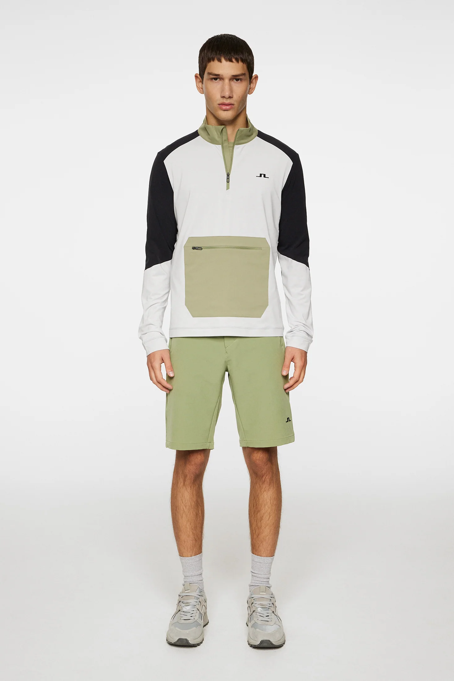 Matias Zip Mid Layer / Light Grey Melange - Image 4