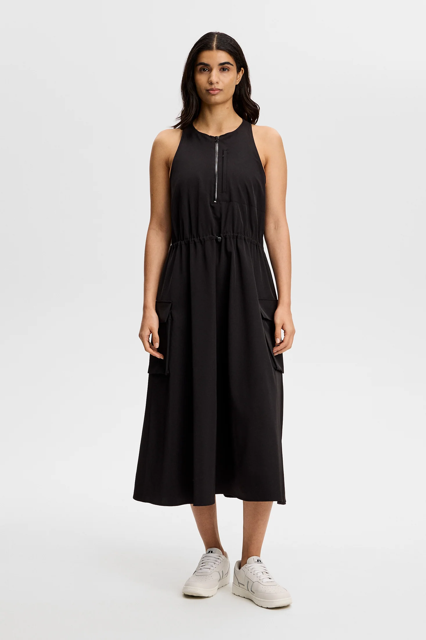 Merina Drape Dress / Black - Image 3