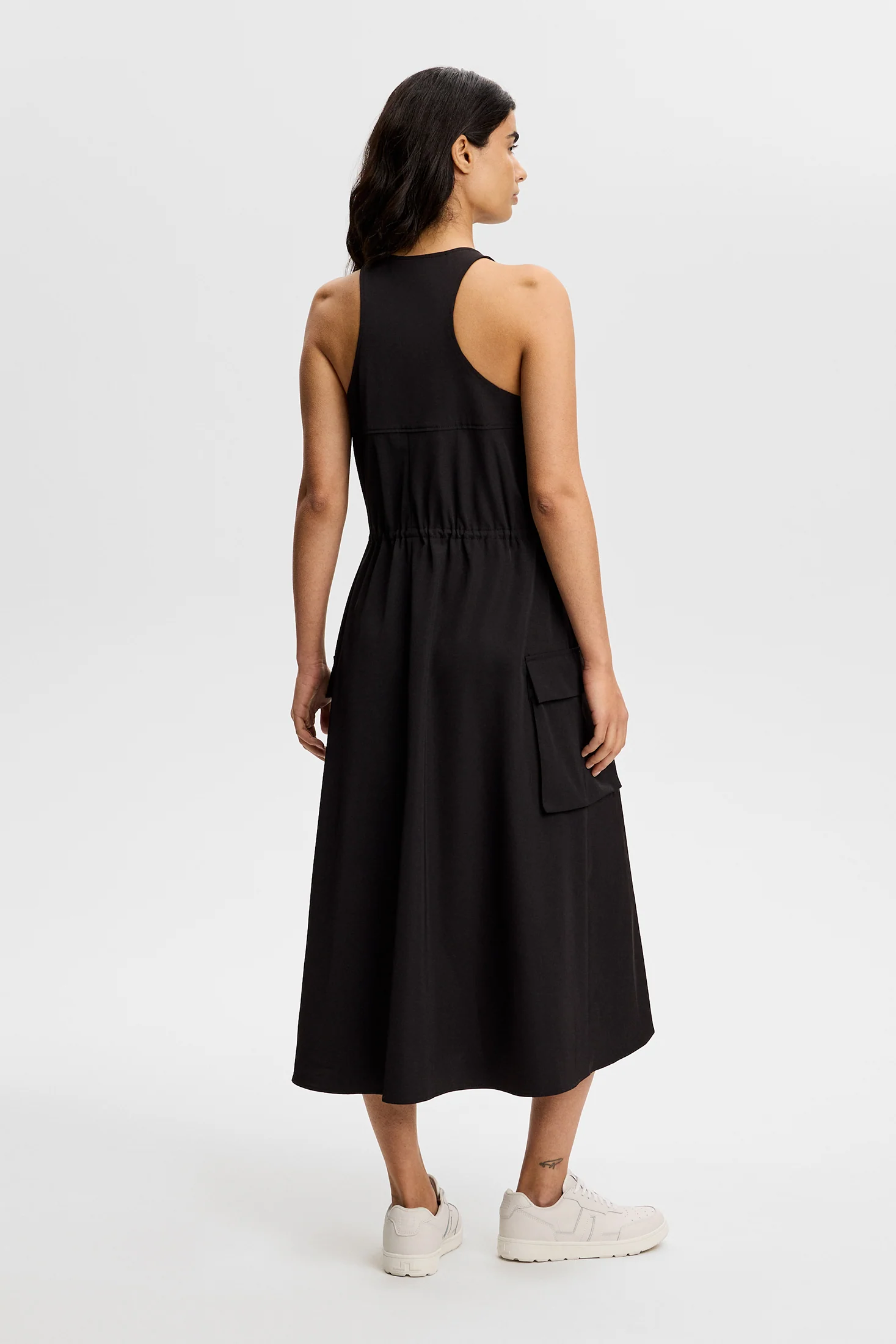Merina Drape Dress / Black - Image 4