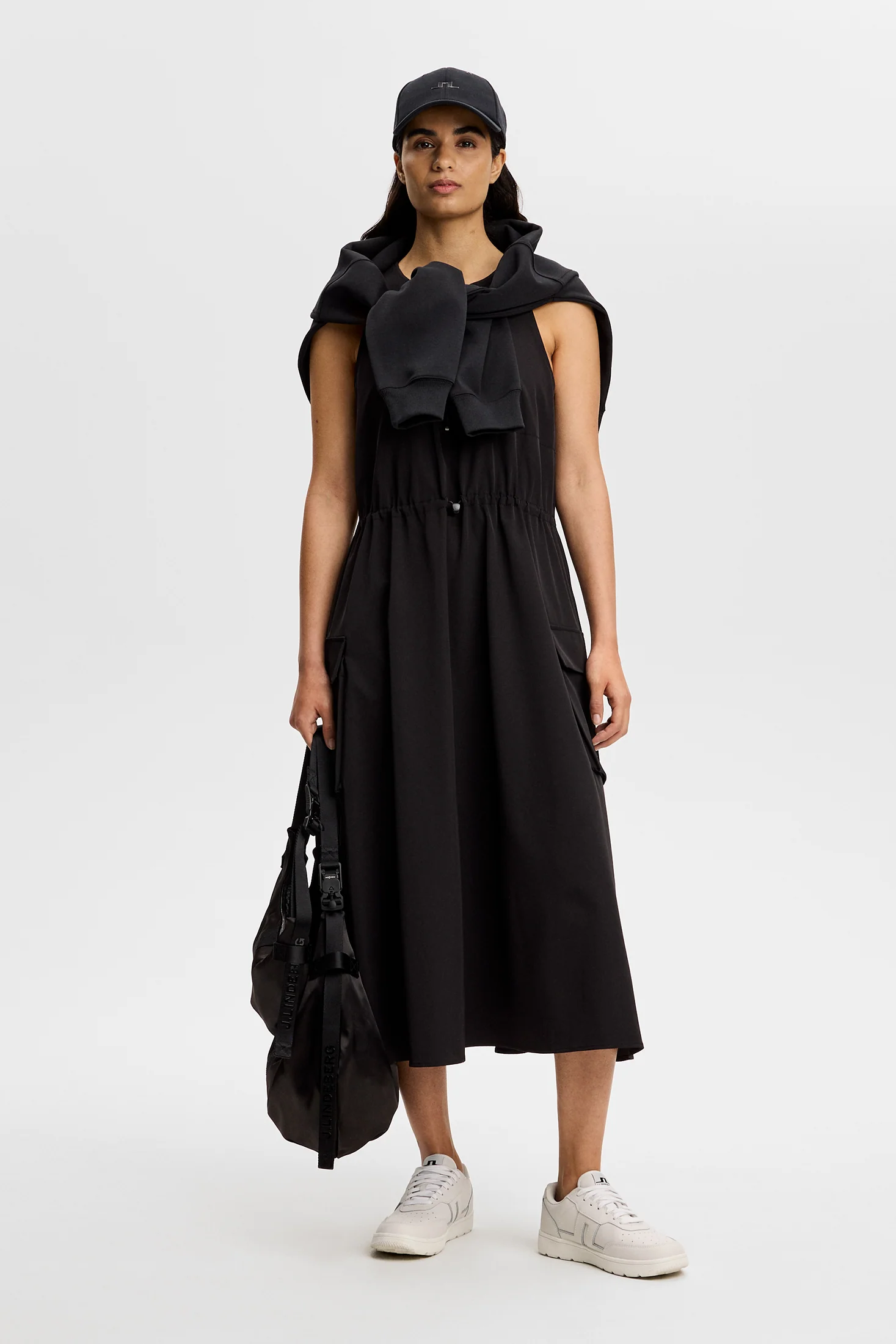 Merina Drape Dress / Black - Image 5