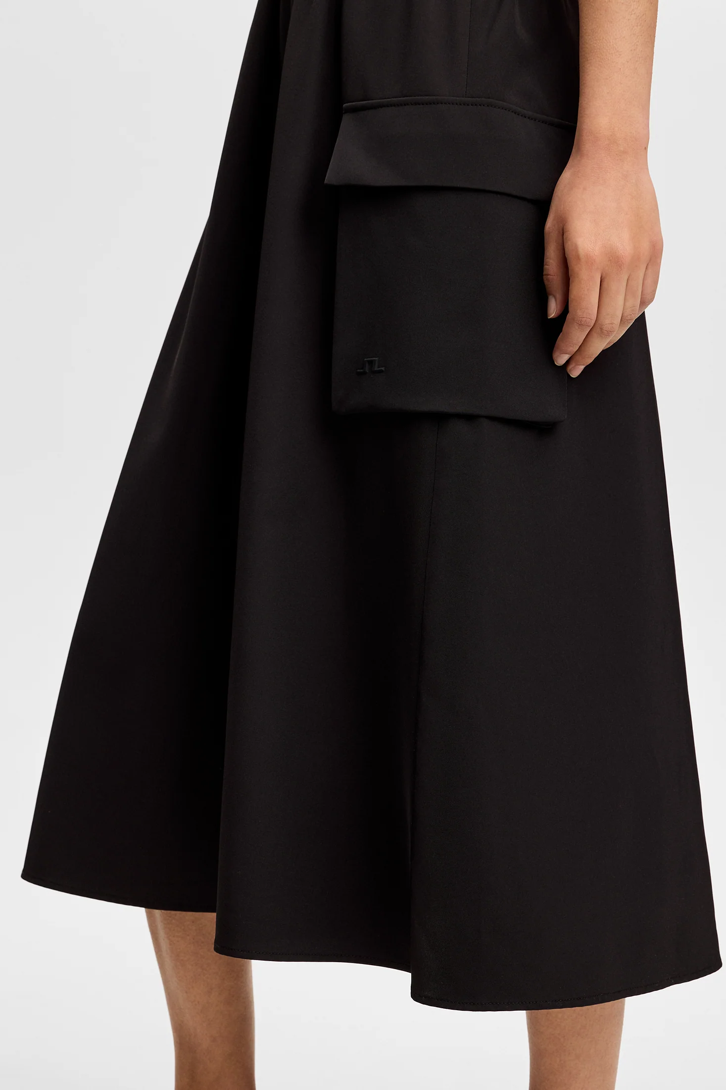Merina Drape Dress / Black - Image 8