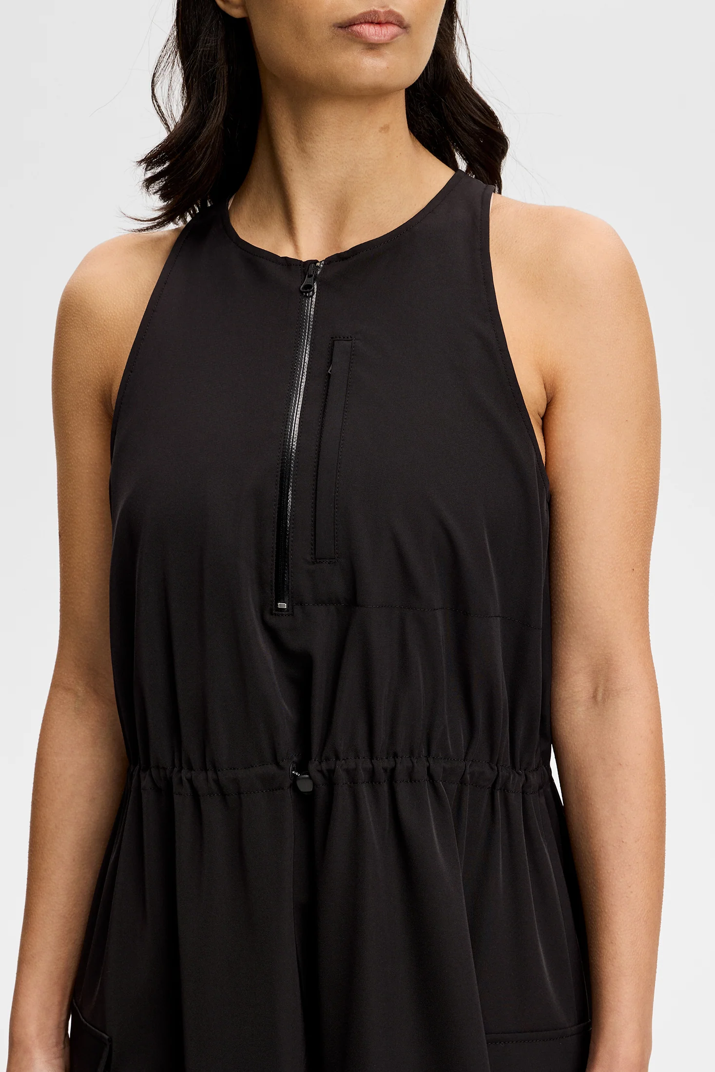 Merina Drape Dress / Black - Image 9