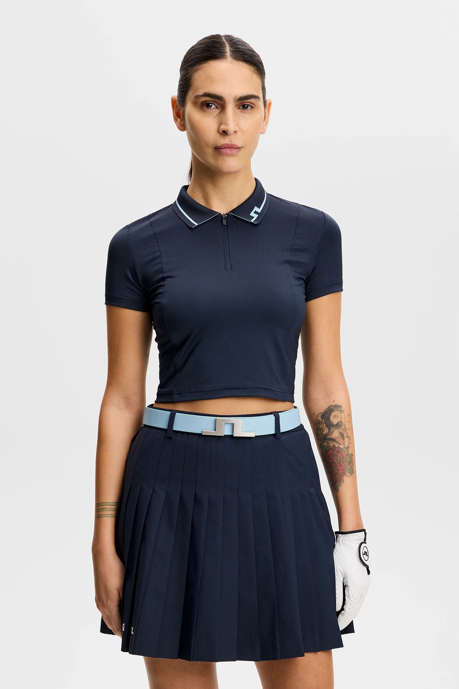 Naomi Cropped Polo / JL Navy - Image 2