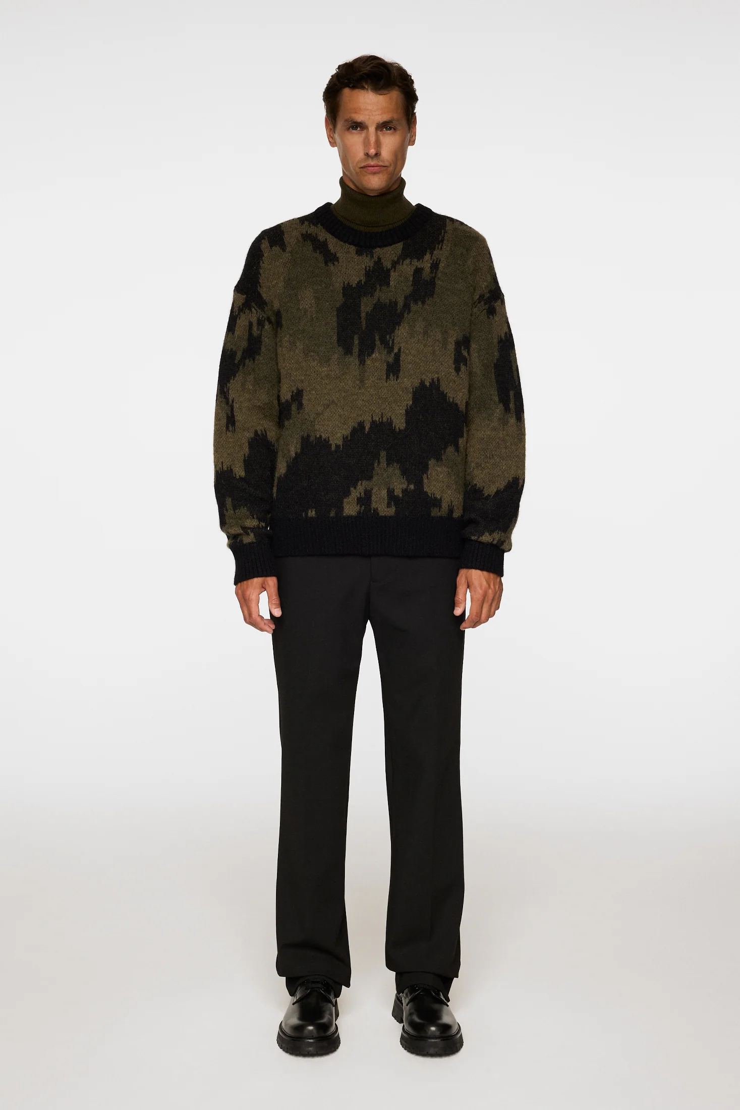 Nate Graphic Jacquard Knit / Forest Green - Image 4