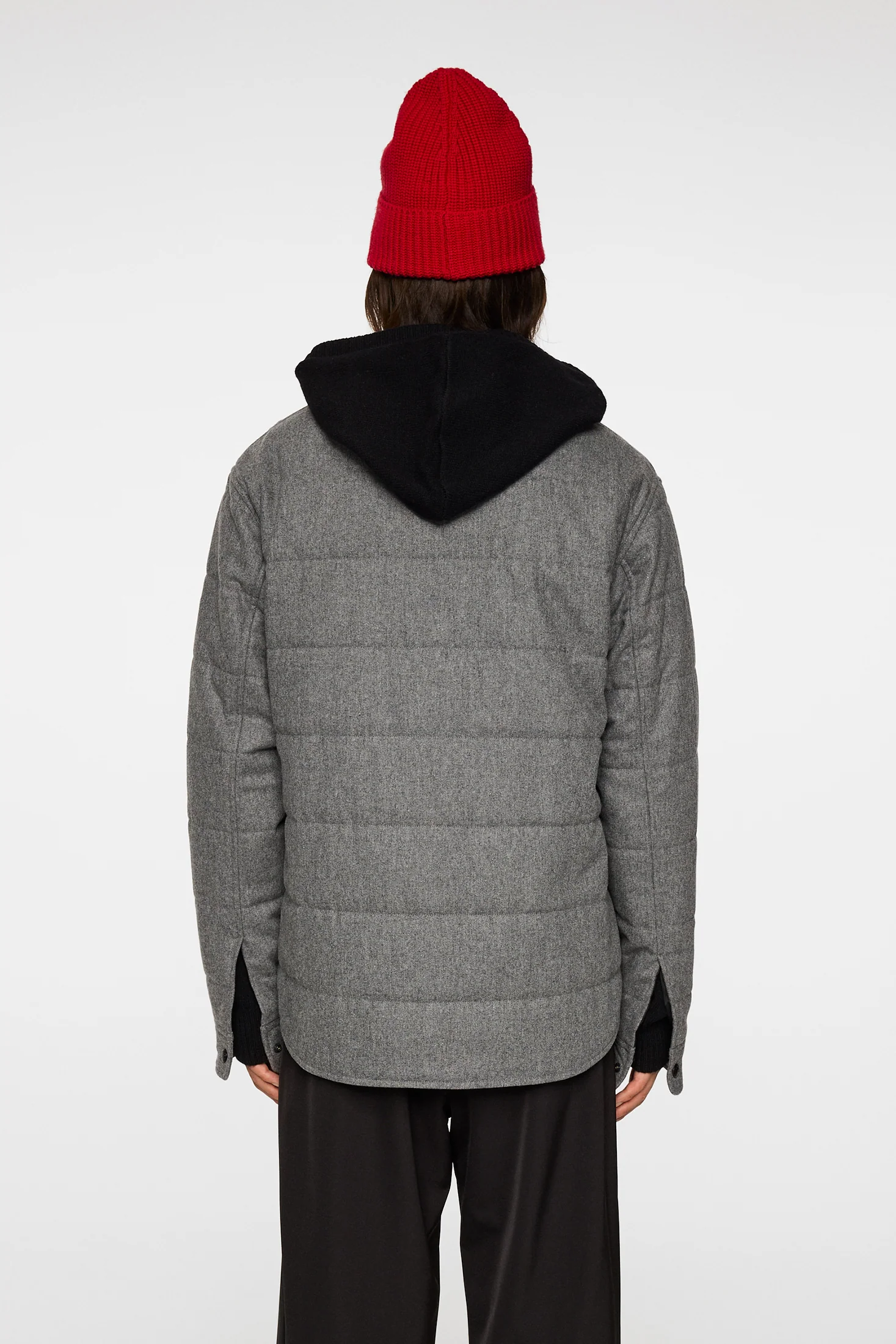 Nelson Padded quilt overshirt / Dark Grey Melange - Image 3