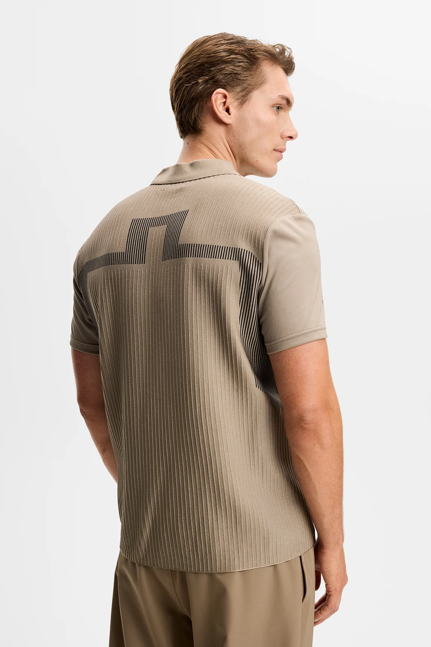 Neri Hybrid Knit Polo Shirt / Brindle - Image 4