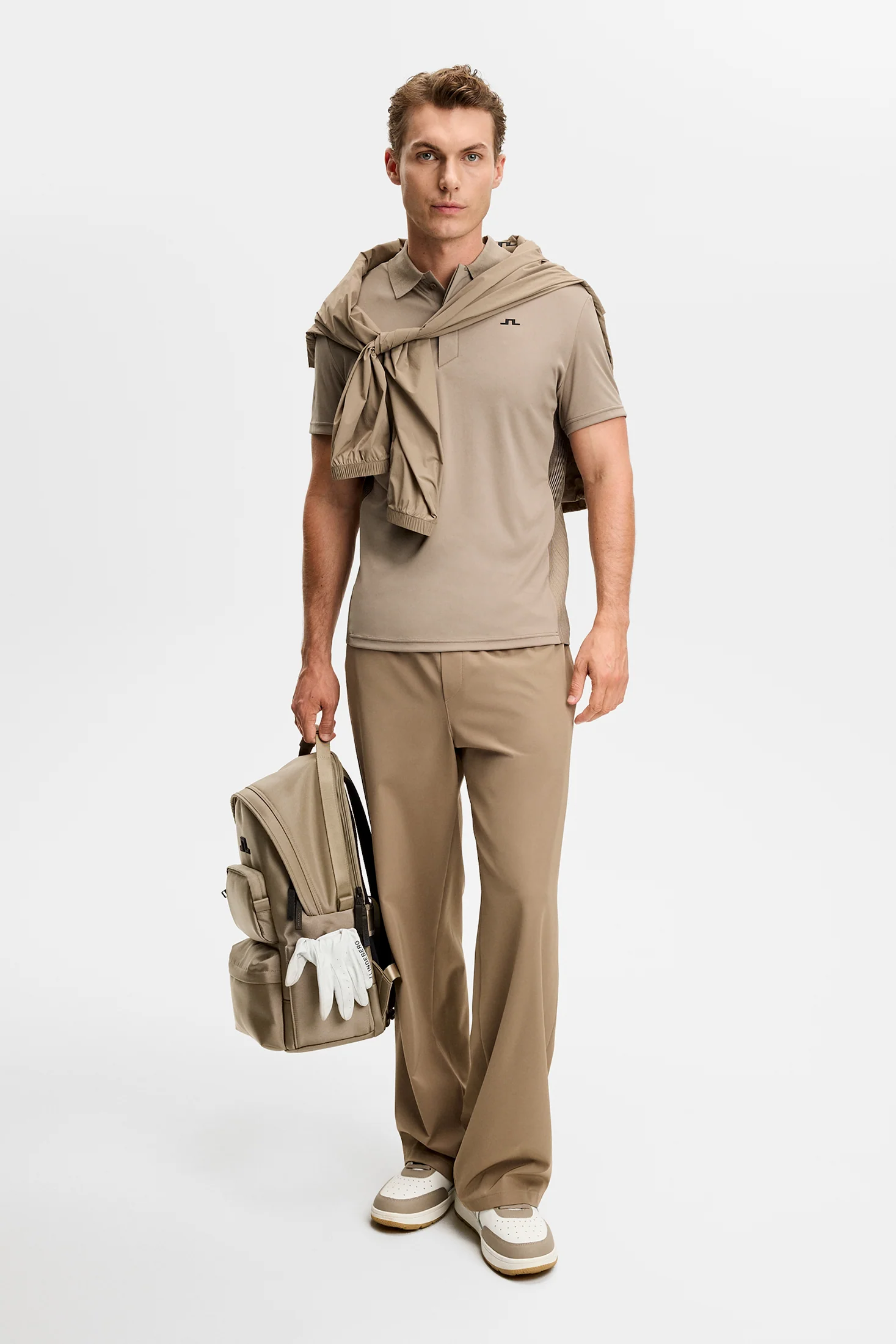 Neri Hybrid Knit Polo Shirt / Brindle - Image 5