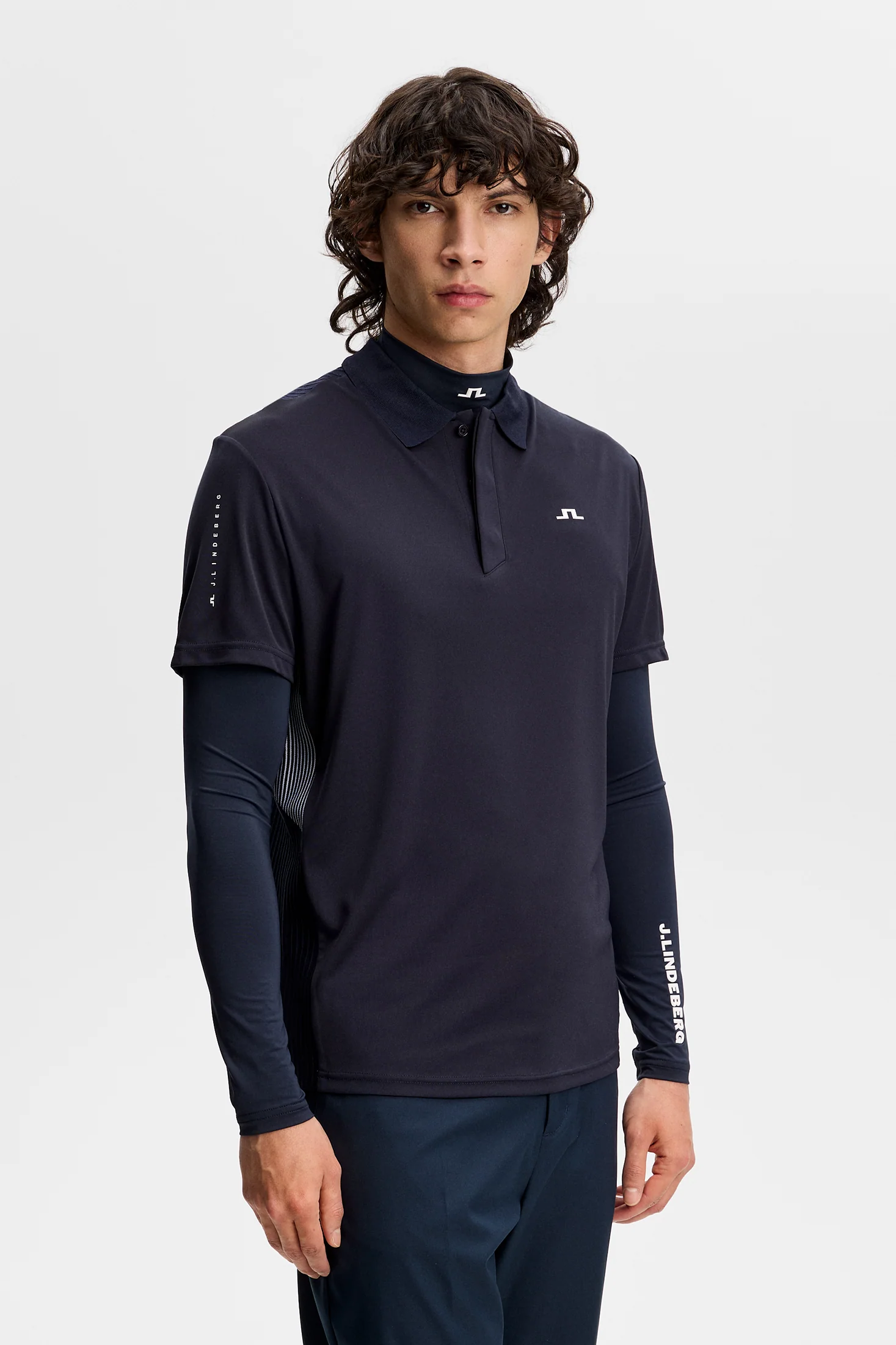 Neri Hybrid Knit Polo Shirt / JL Navy - Image 5