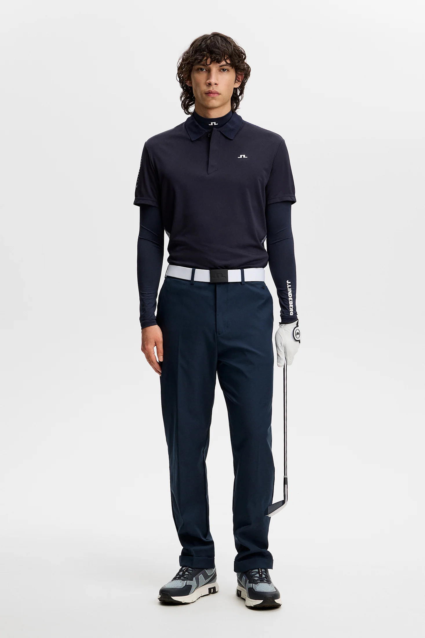Neri Hybrid Knit Polo Shirt / JL Navy - Image 7