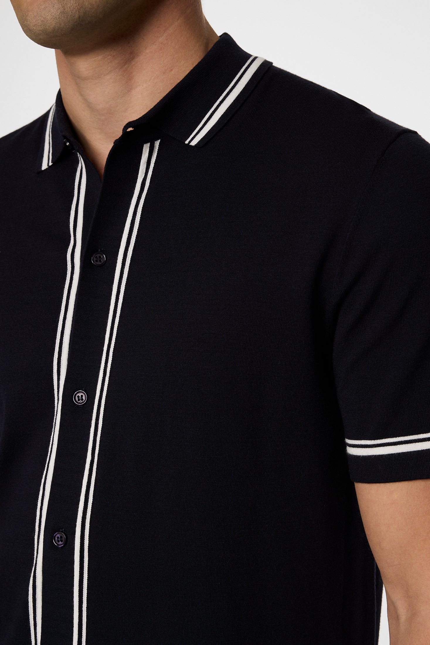 Nicolai Knitted Polo Shirt / JL Navy - Image 6