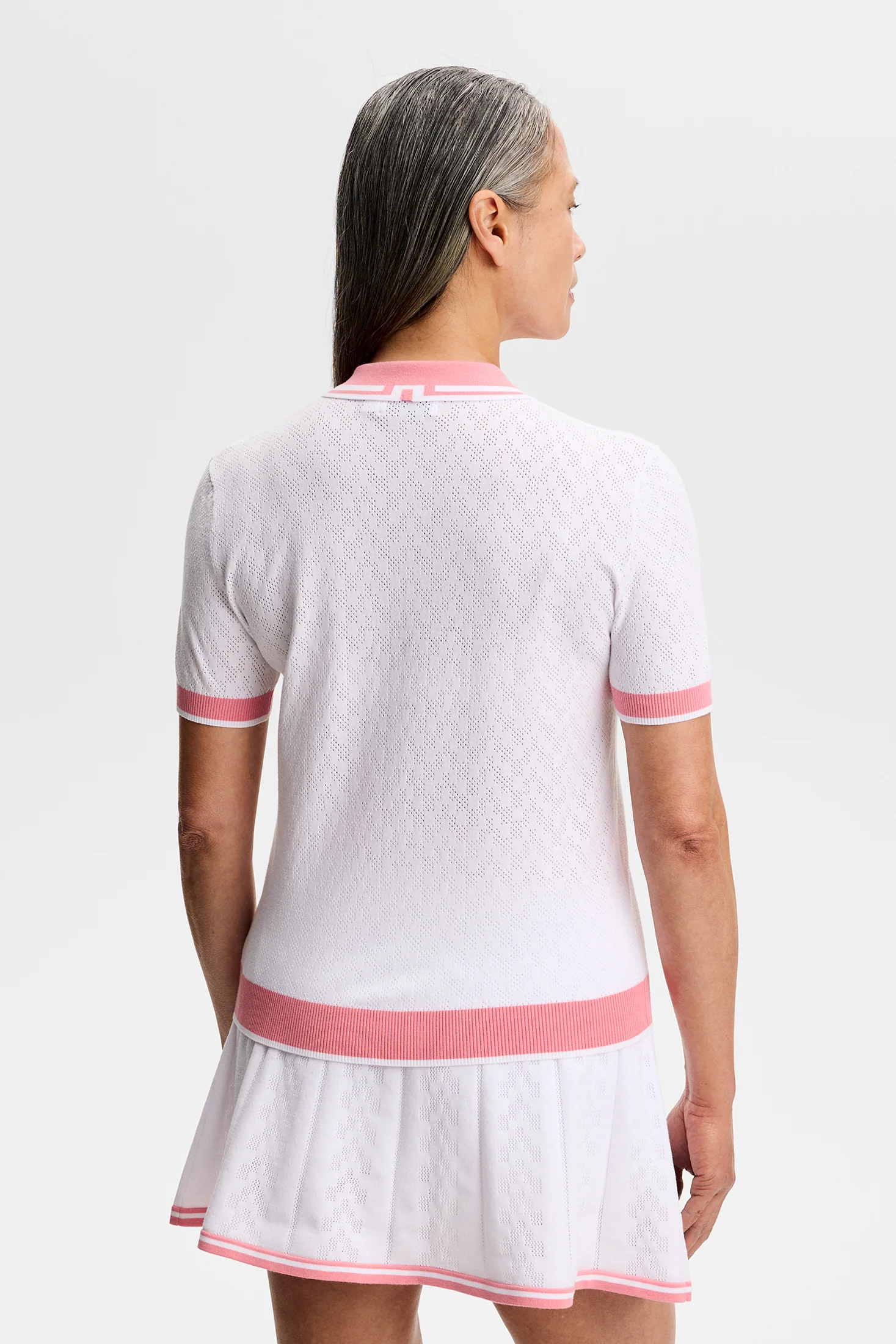 Polly Pointelle Polo / White - Image 3