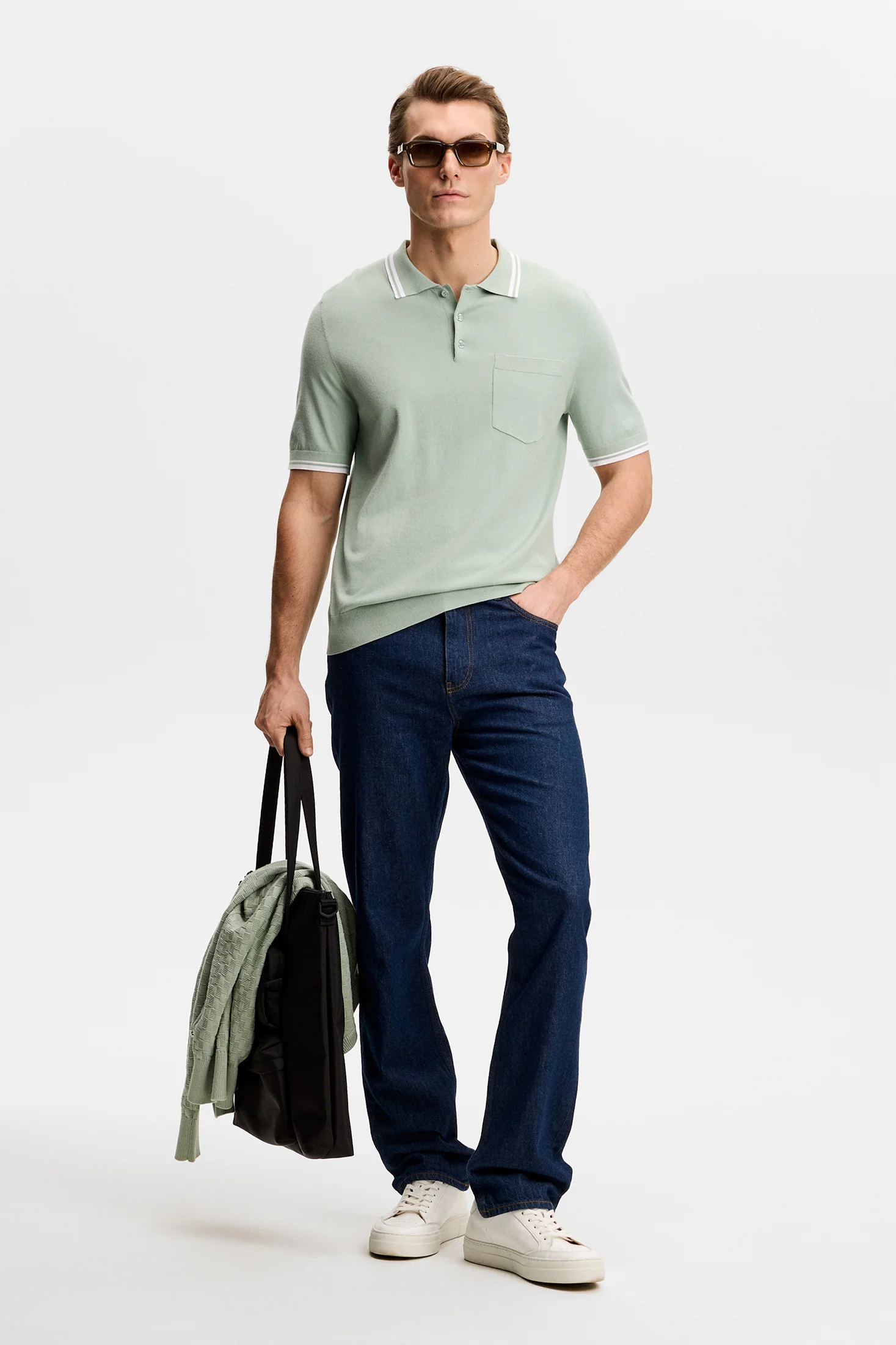 Ramon Knit SS Polo / Jadeite - Image 4