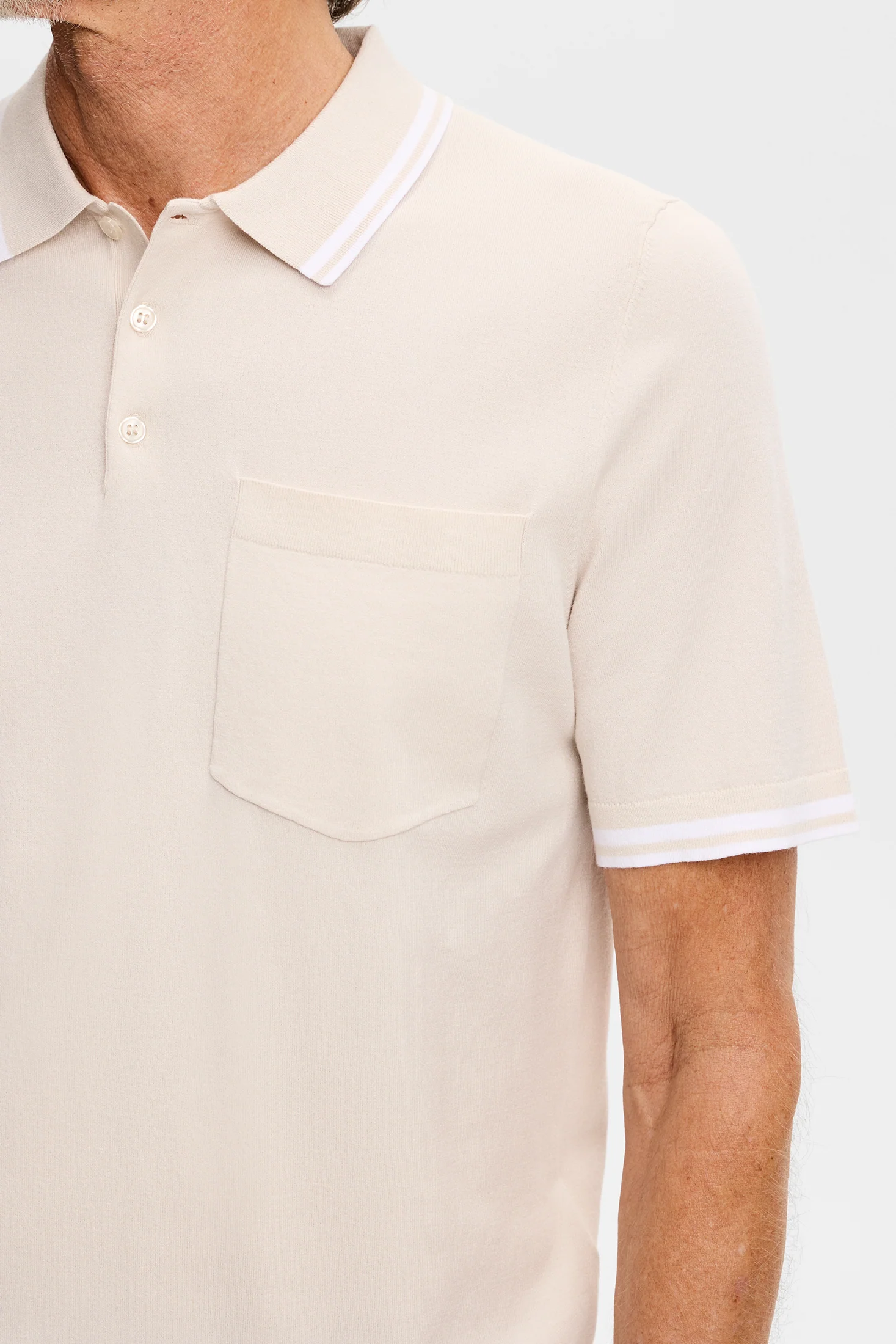 Ramon Knit SS Polo / Moonbeam - Image 5