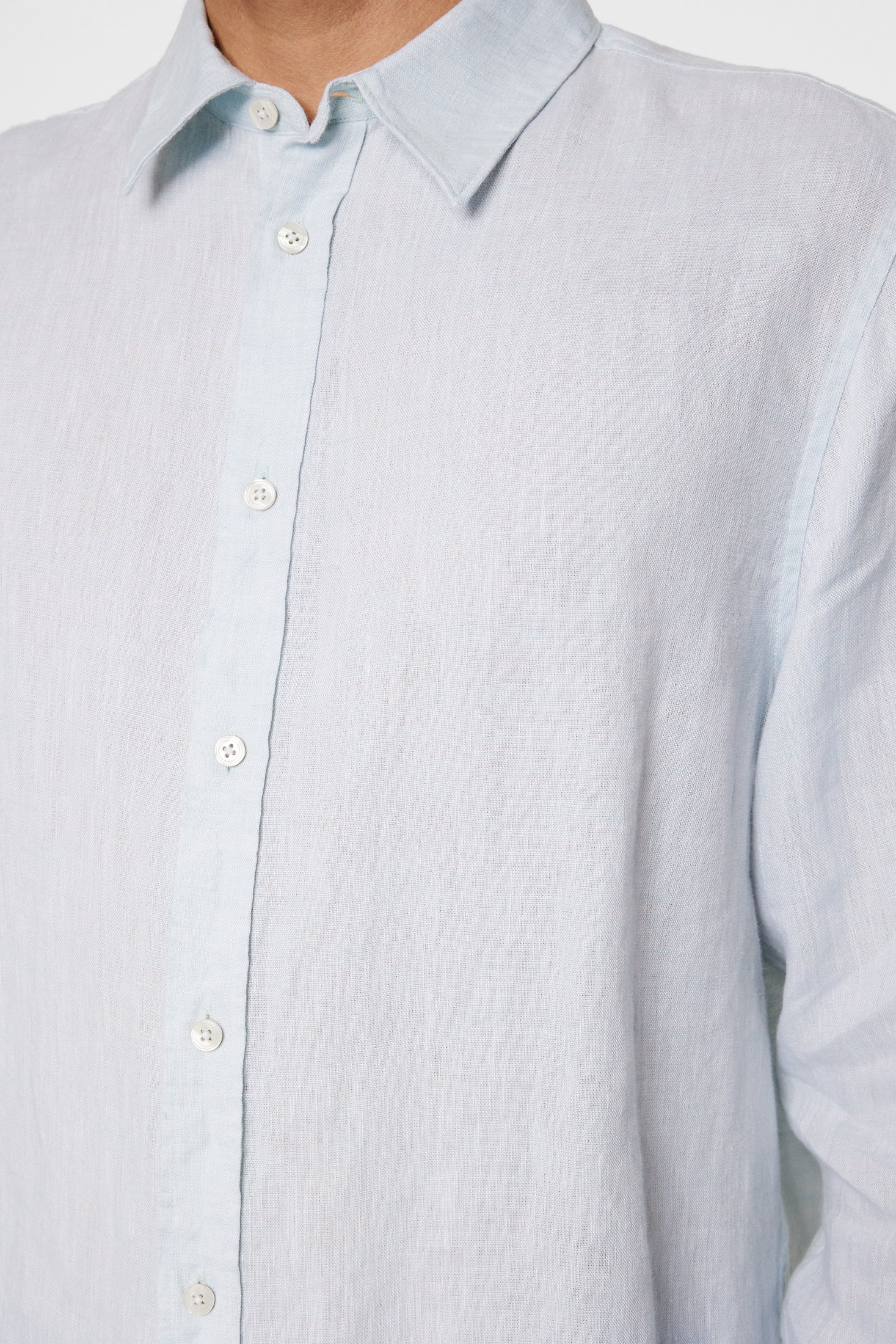 Reg LS Linen Melange Shirt / Winter Sky - Image 6