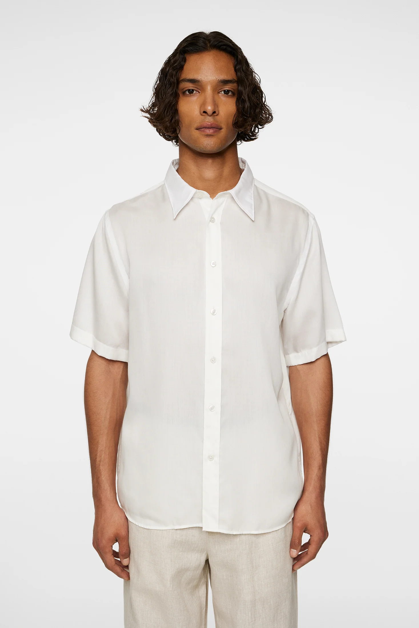 Reg SS Light Tencel Shirt / Cloud White - Image 2