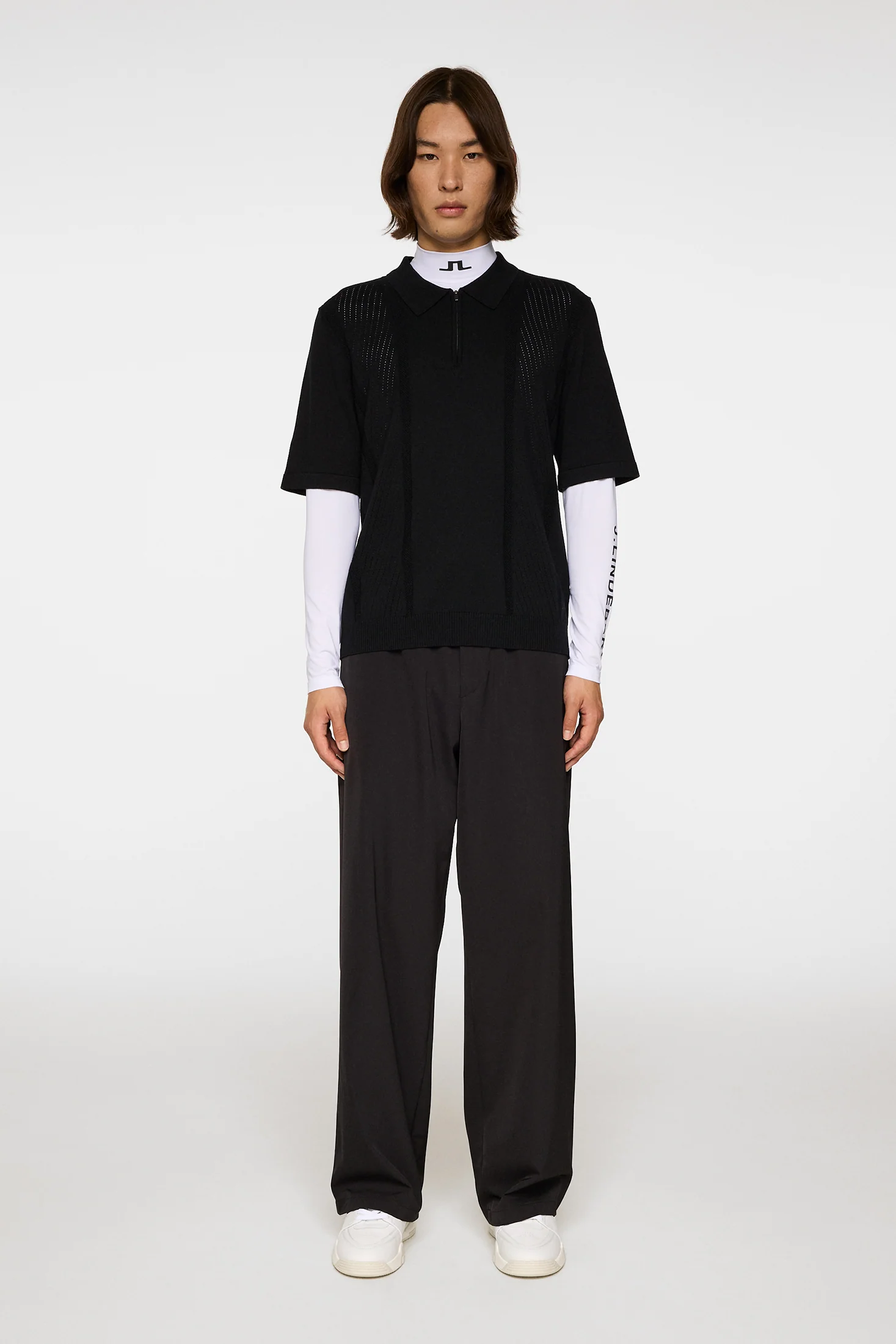Remy Structure Zip Knit Polo / Black - Image 4