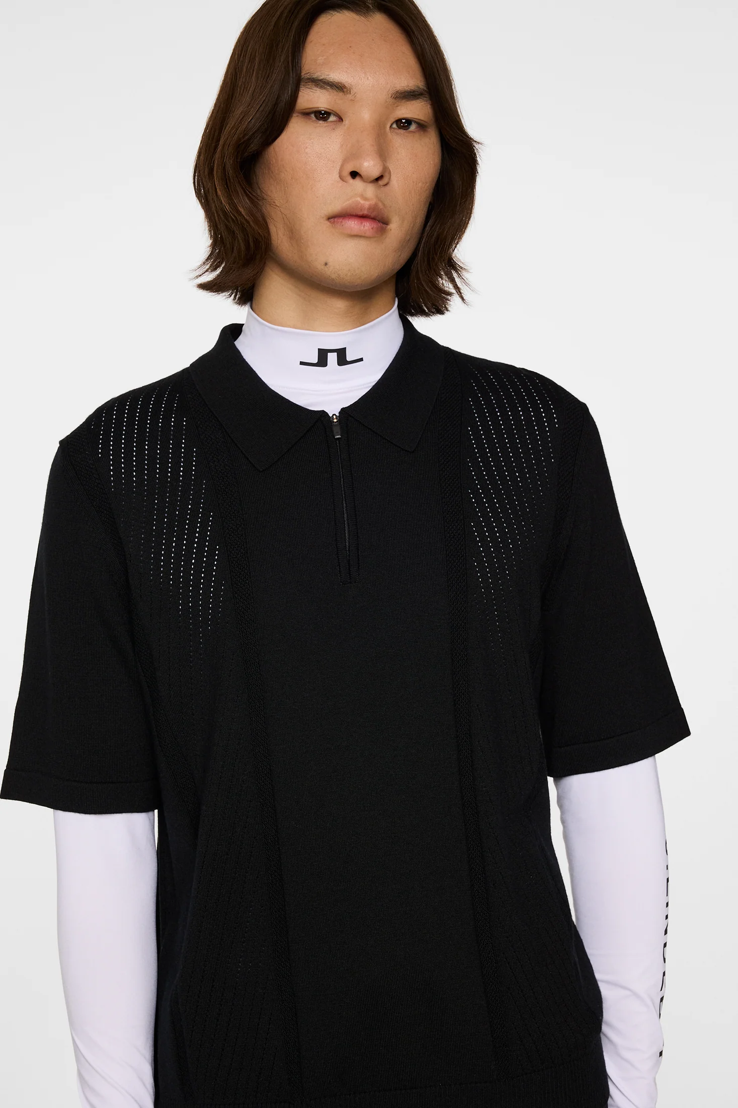 Remy Structure Zip Knit Polo / Black - Image 5
