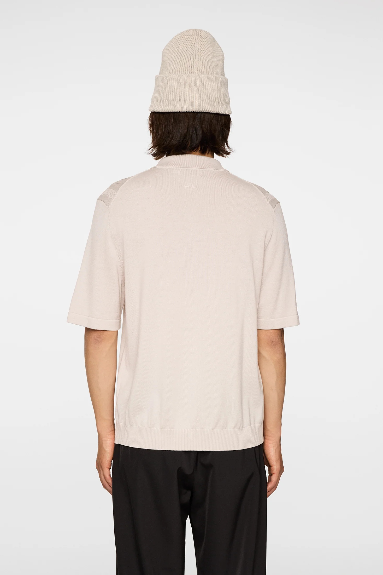 Remy Structure Zip Knit Polo / Moonbeam - Image 3
