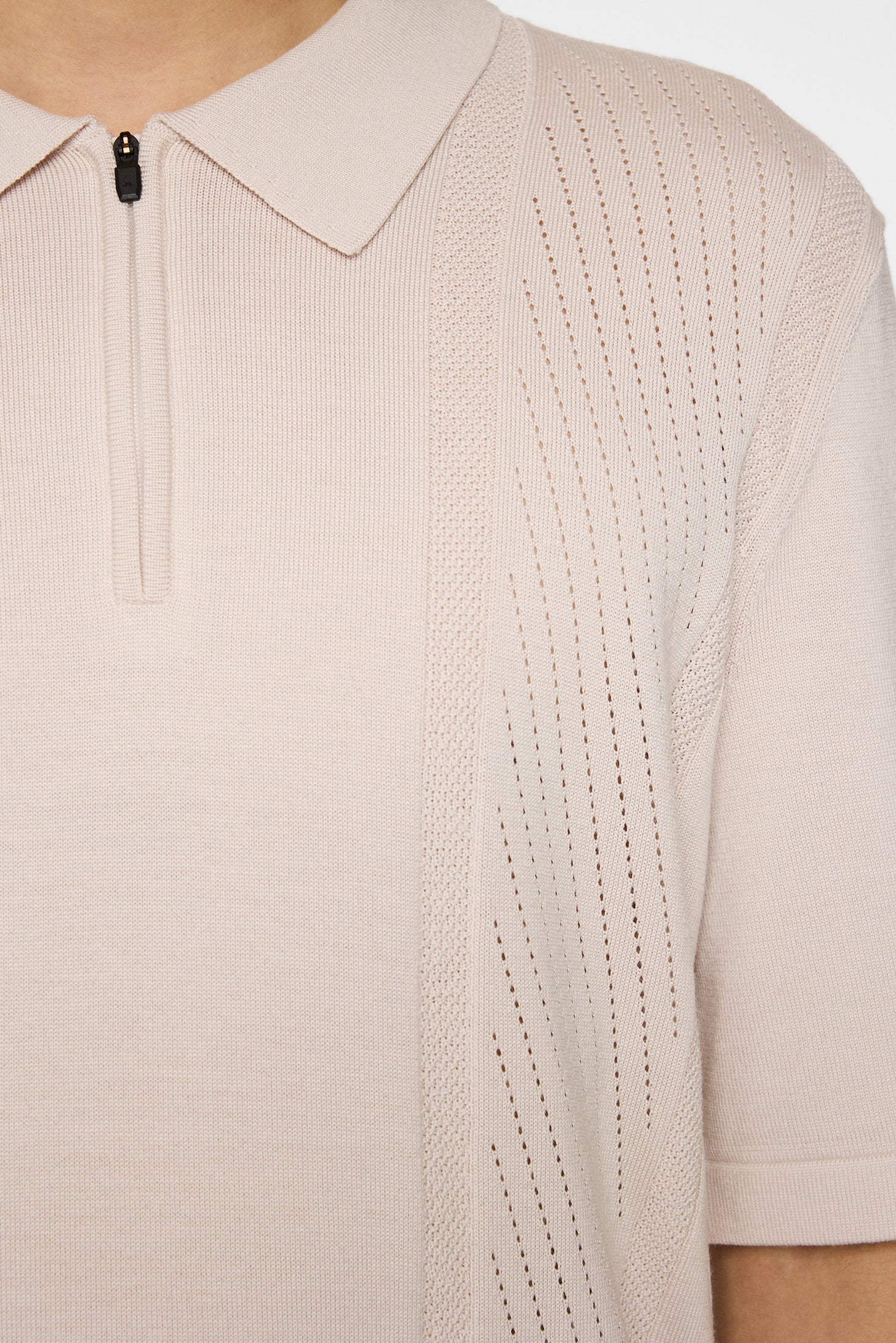 Remy Structure Zip Knit Polo / Moonbeam - Image 6