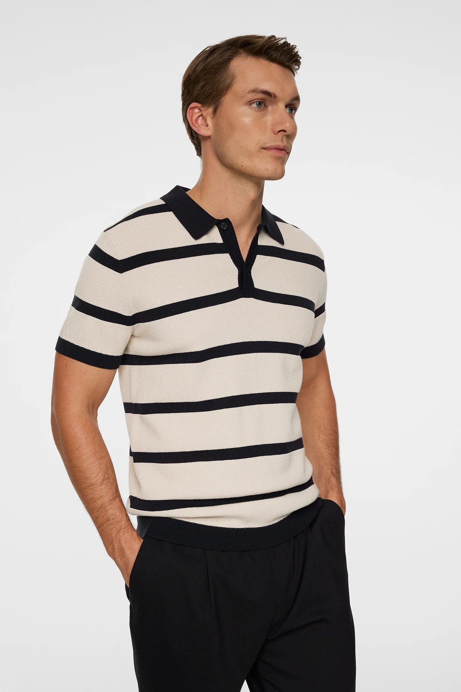 Reve Short Sleeve Stripe Polo / Moonbeam - Image 6