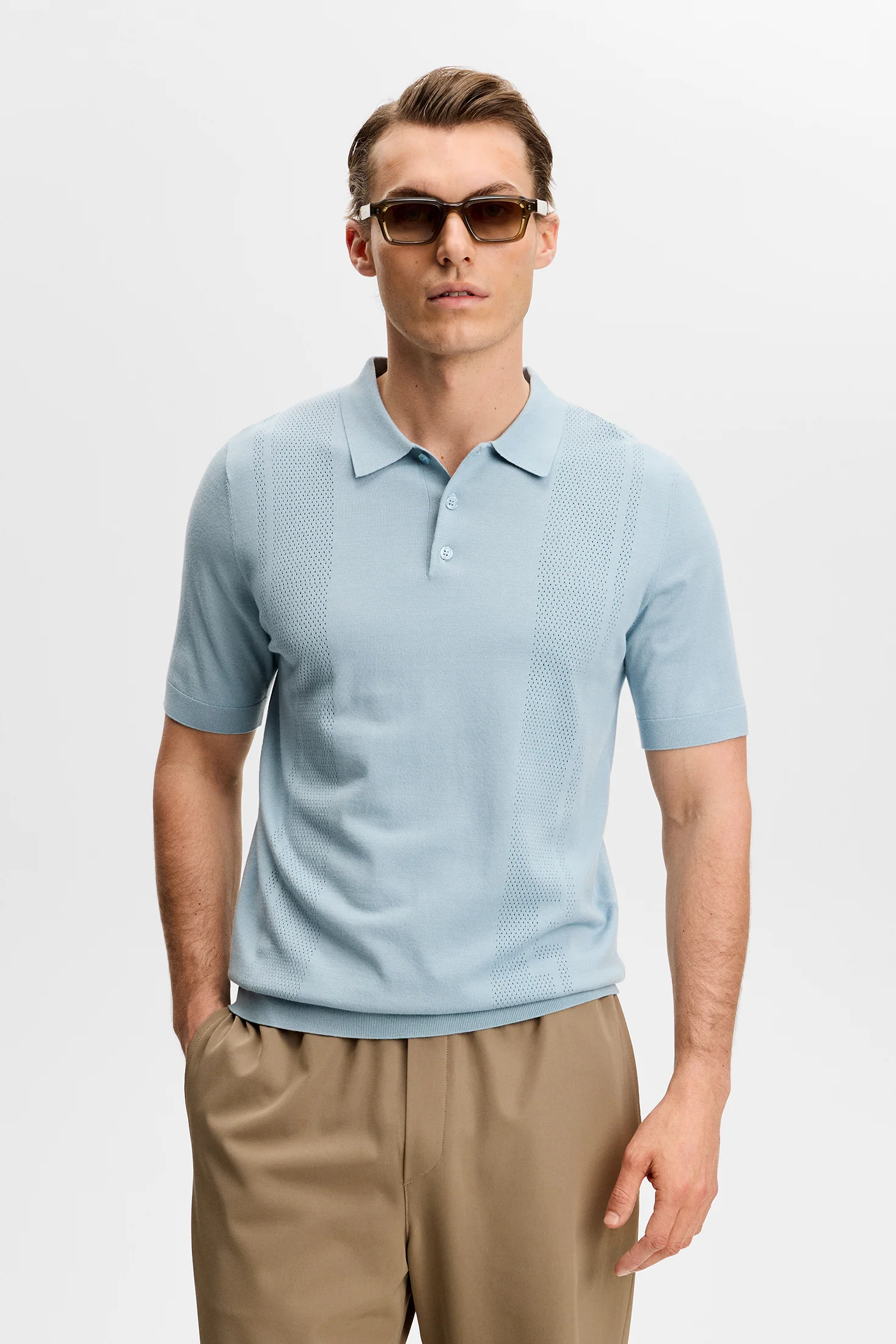 Reymond Seasonal Knit Polo / Forget-Me-Not - Image 2