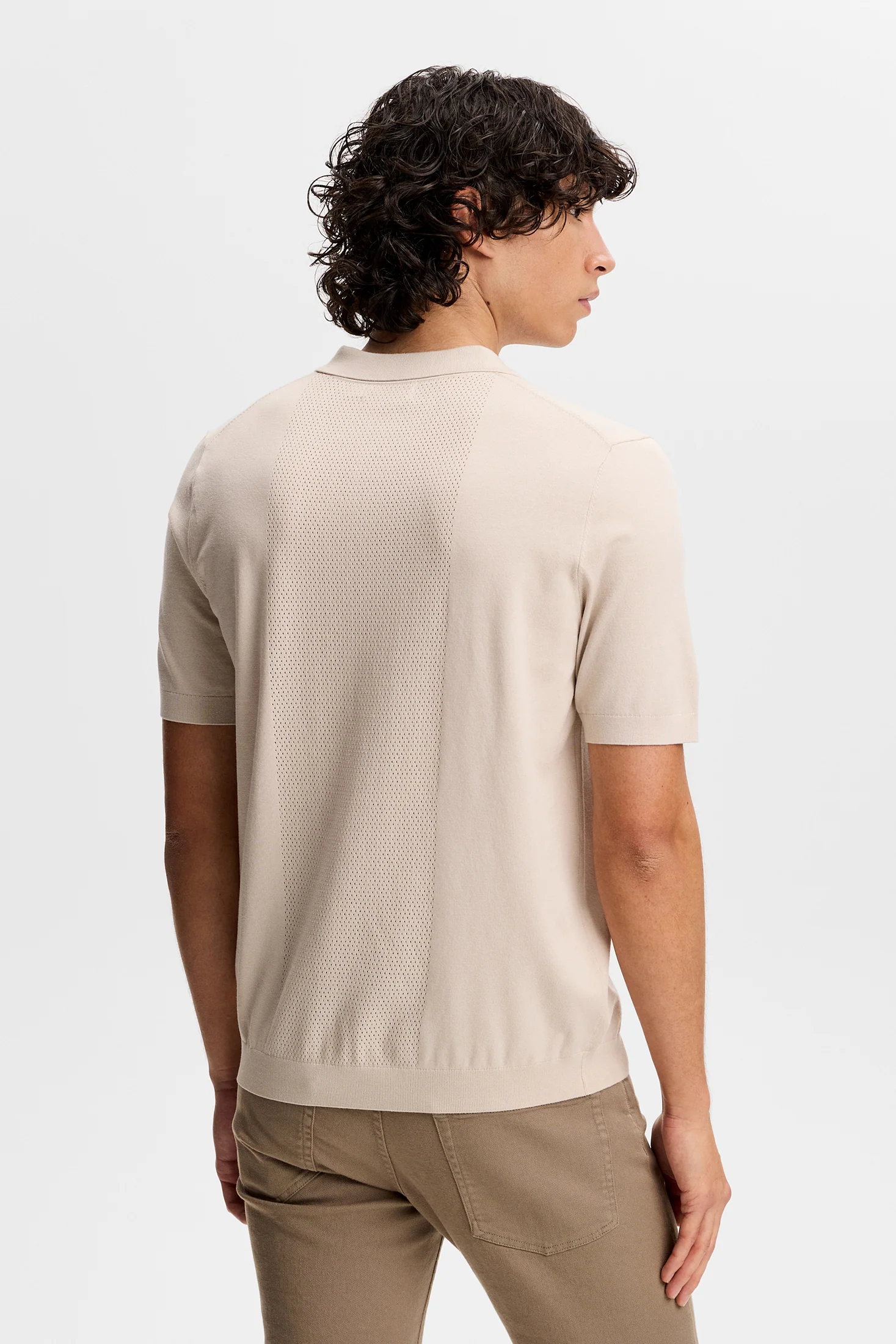 Reymond Seasonal Knit Polo / Moonbeam - Image 3