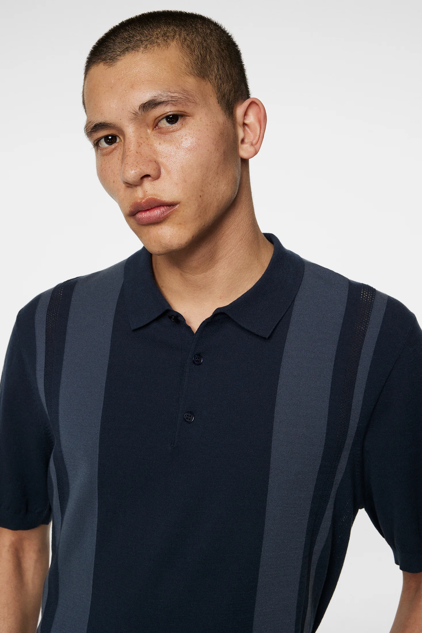 Reymond Stripe Knit Polo / JL Navy - Image 6