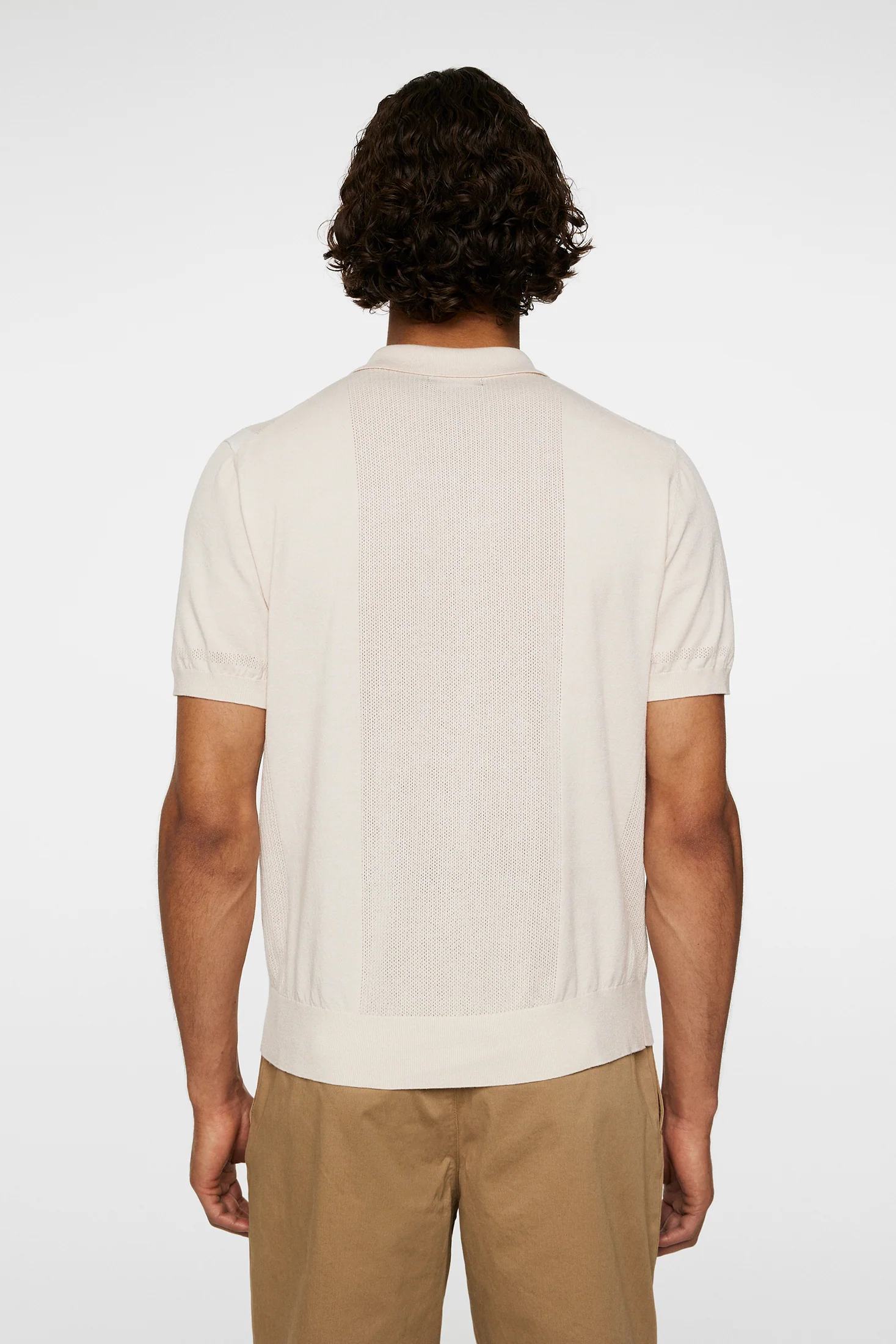 Reymond Stripe Knit Polo / Moonbeam - Image 4