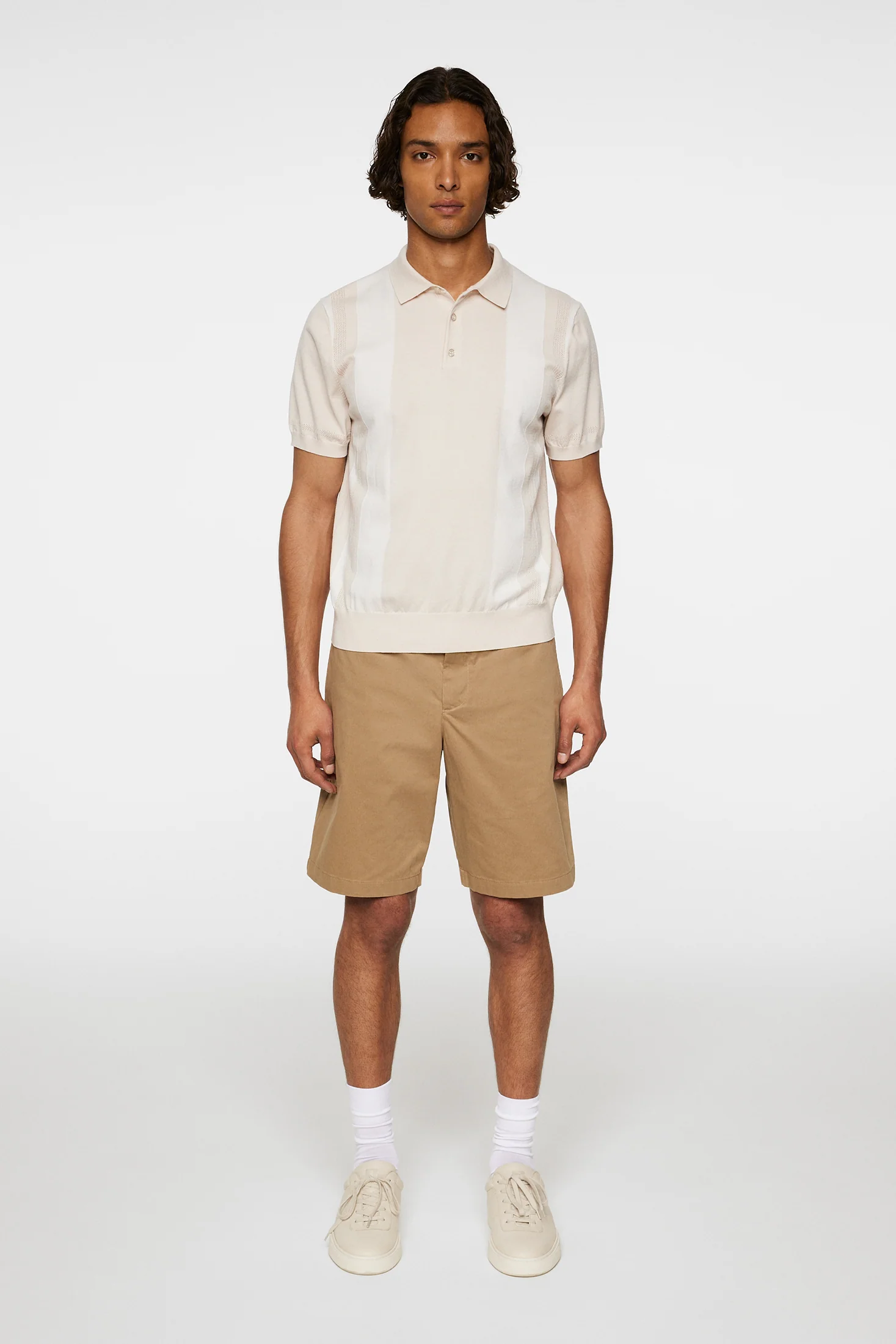 Reymond Stripe Knit Polo / Moonbeam - Image 5