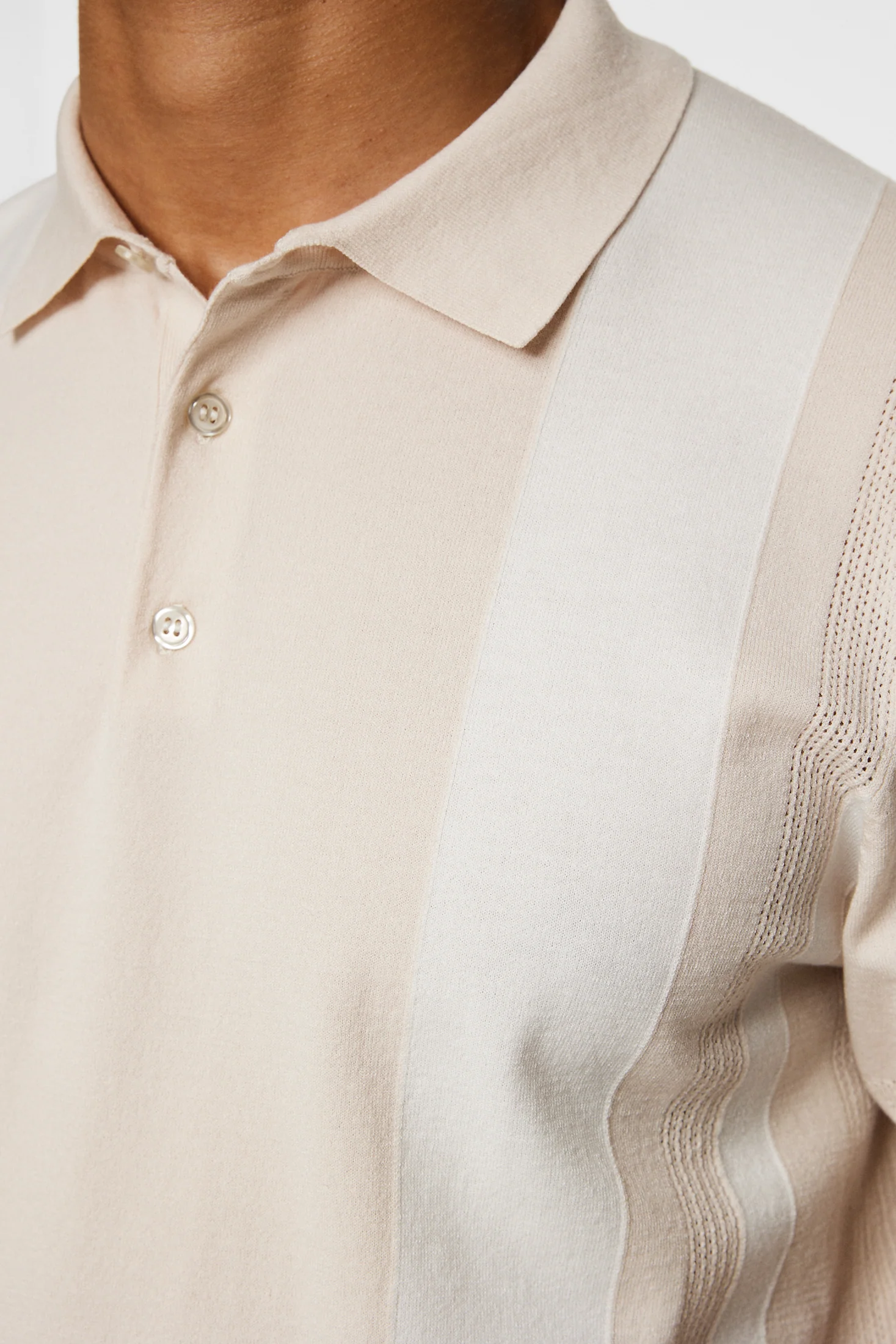 Reymond Stripe Knit Polo / Moonbeam - Image 7