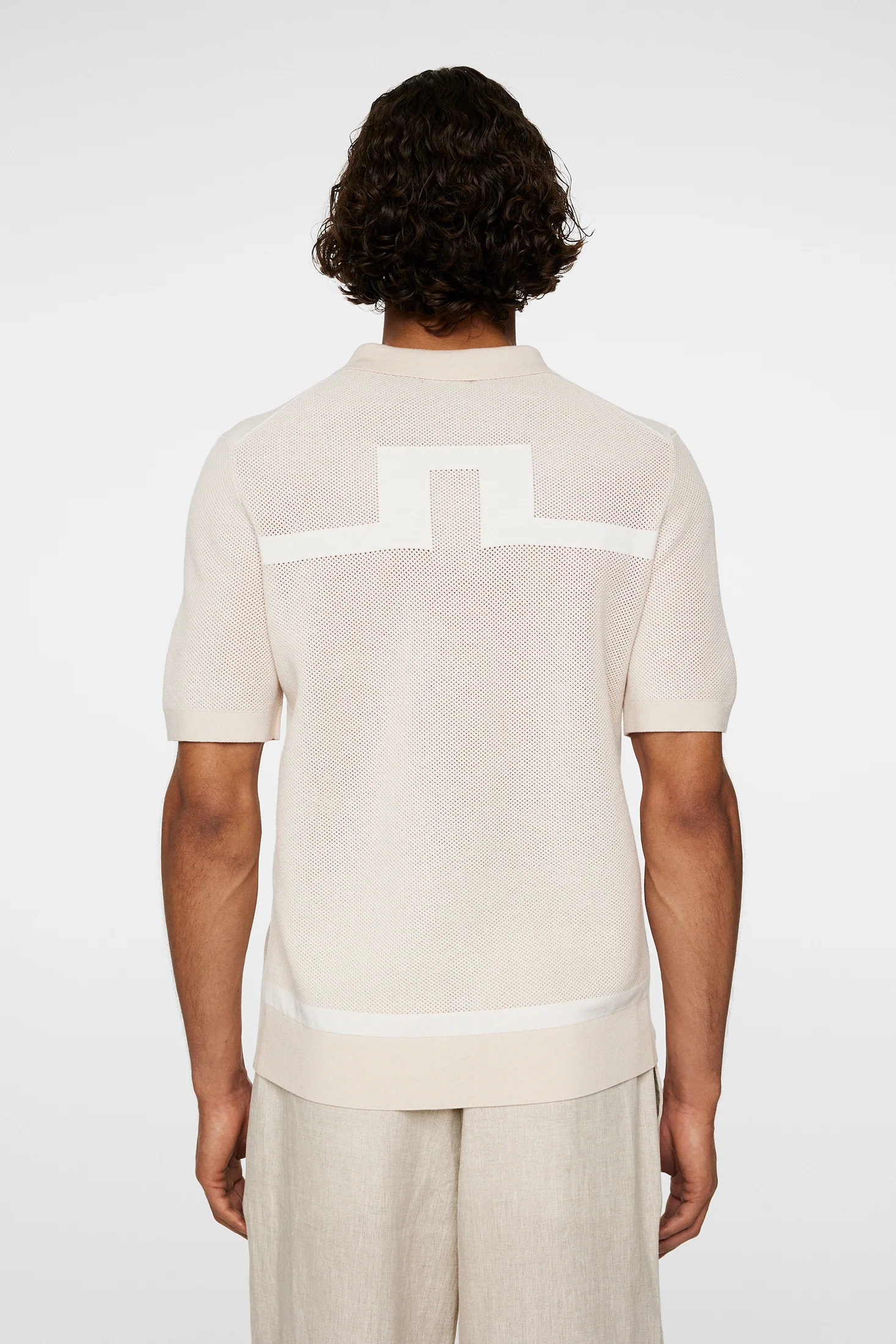 Reymond Structure Knit Polo / Moonbeam - Image 4