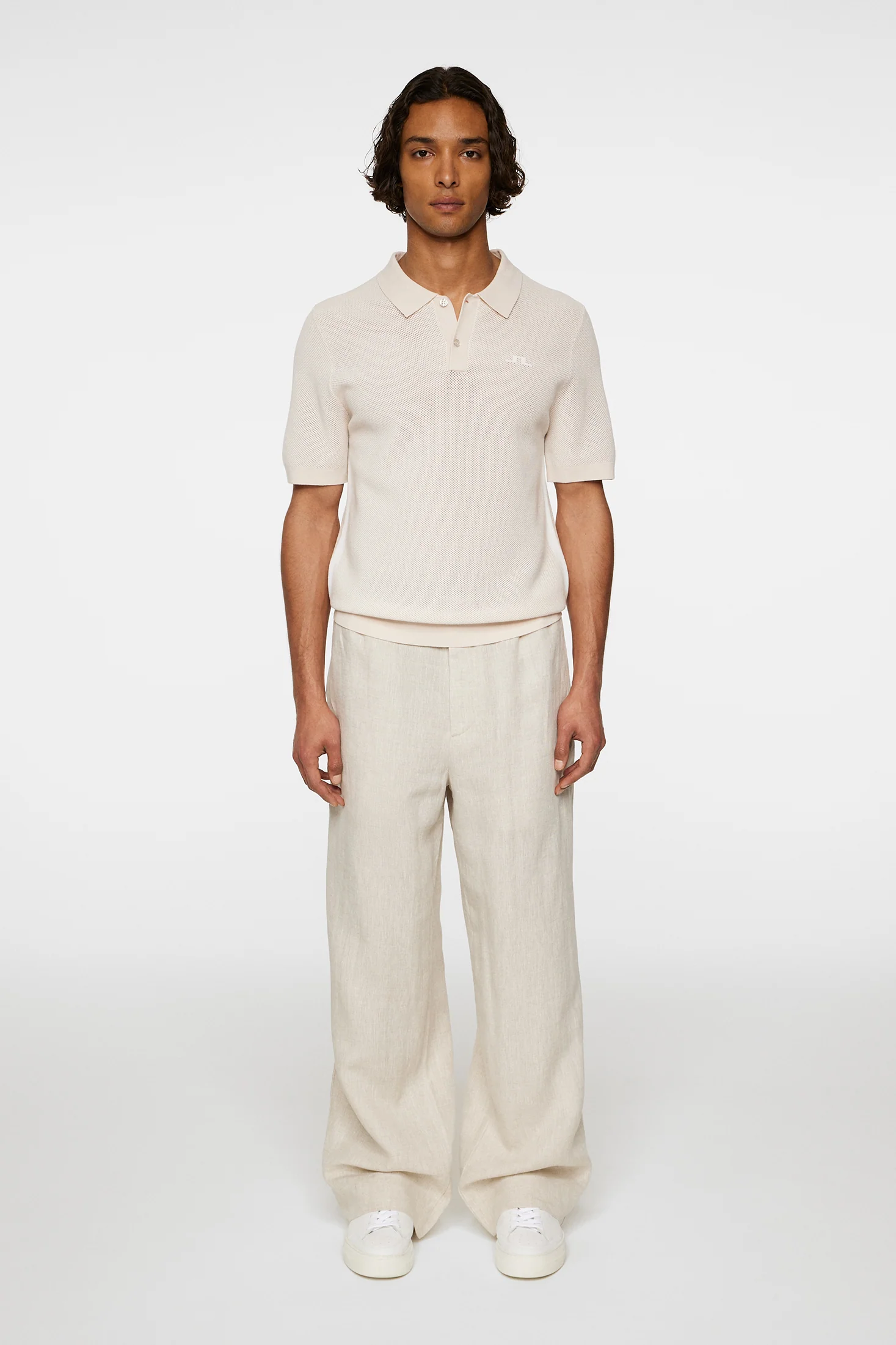 Reymond Structure Knit Polo / Moonbeam - Image 5