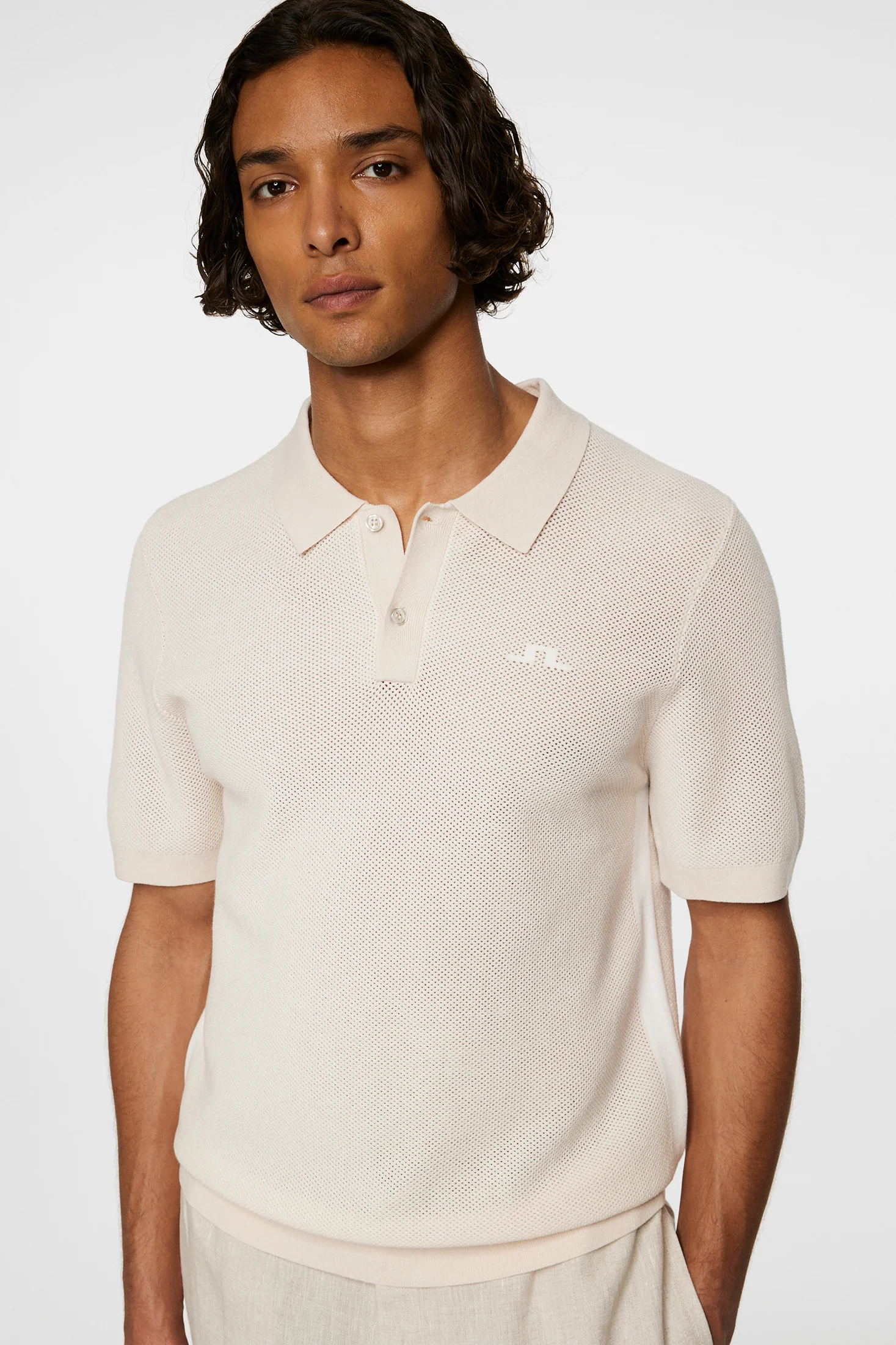 Reymond Structure Knit Polo / Moonbeam - Image 6