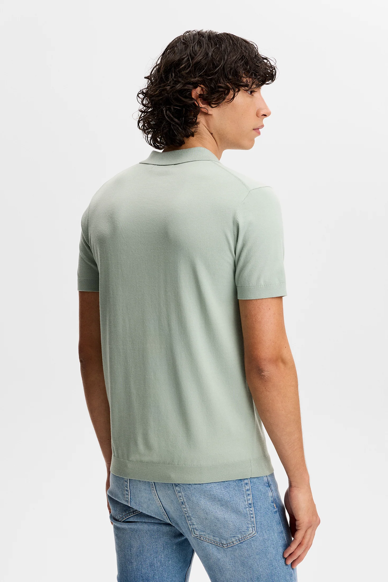 Ridge Knitted Polo / Jadeite - Image 3