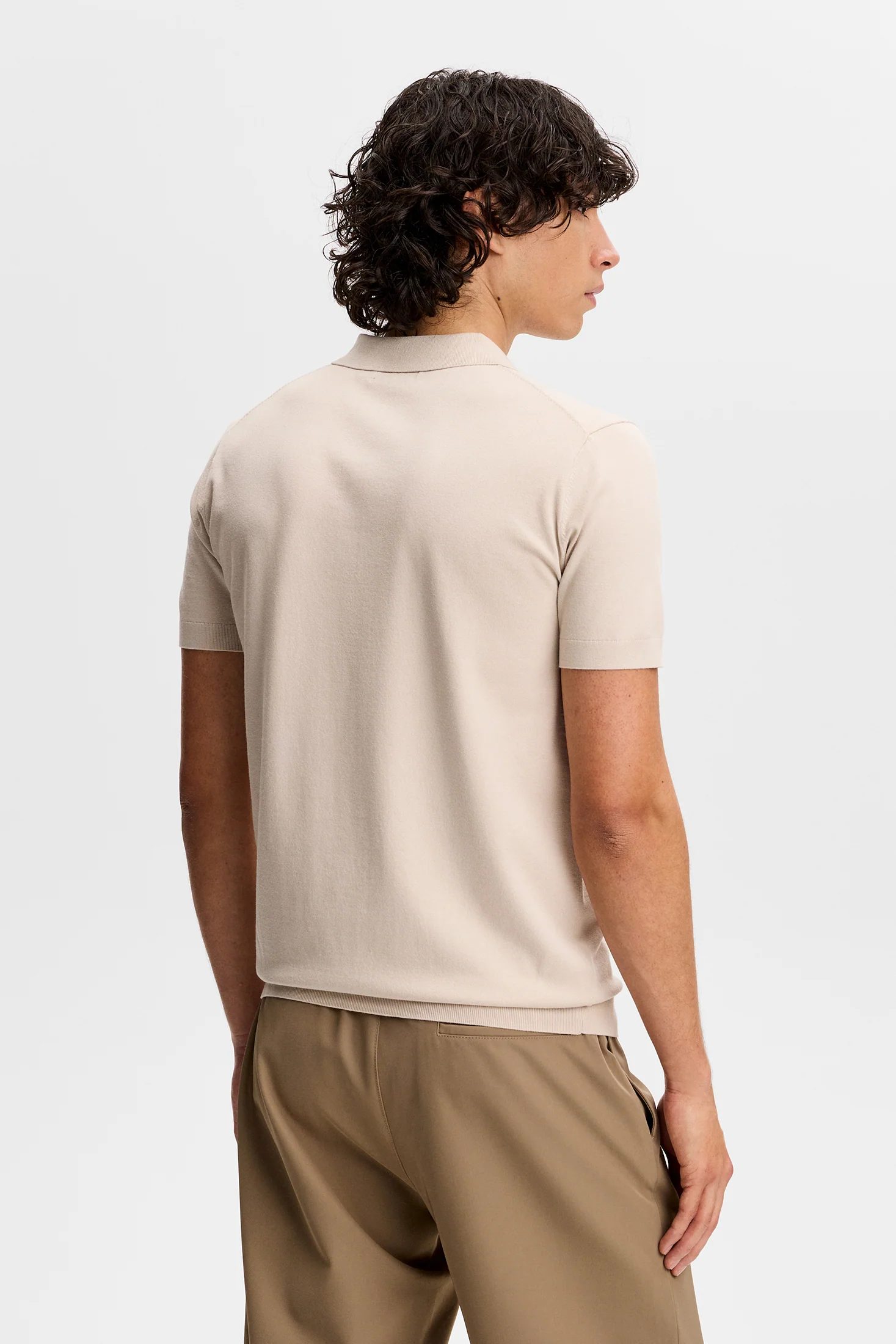 Ridge Knitted Polo / Moonbeam - Image 3