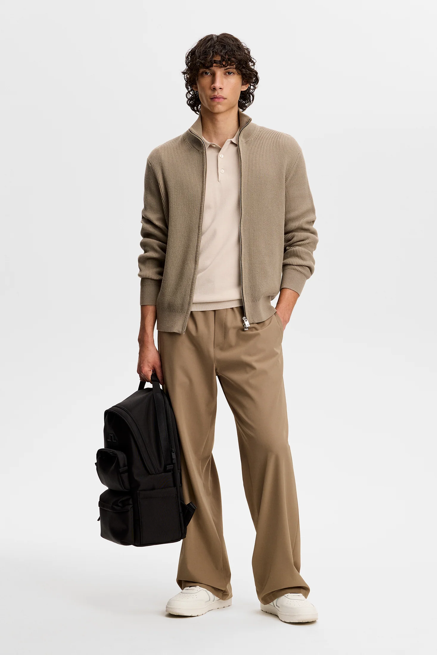 Ridge Knitted Polo / Moonbeam - Image 4