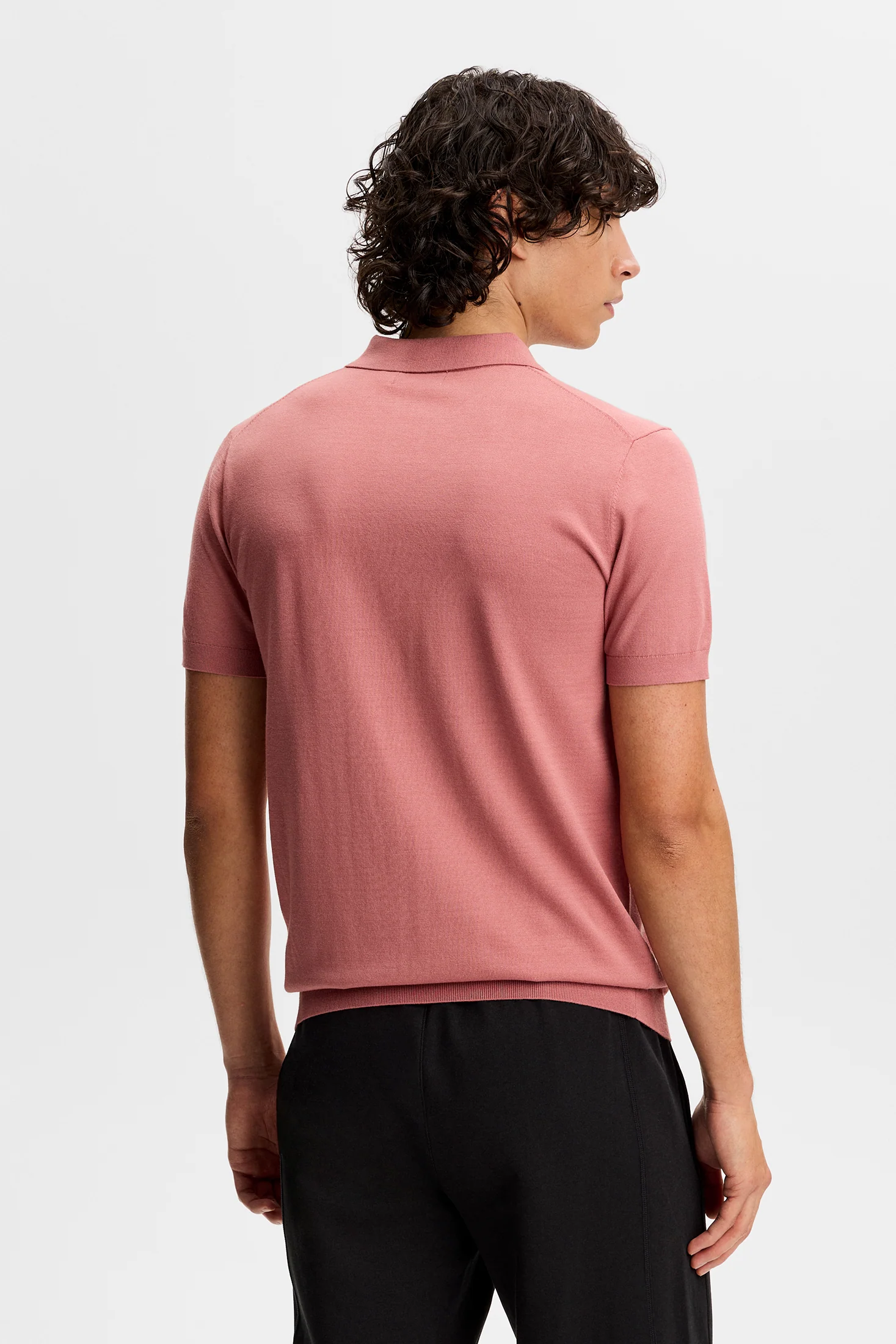 Ridge Knitted Polo / Withered Rose - Image 3