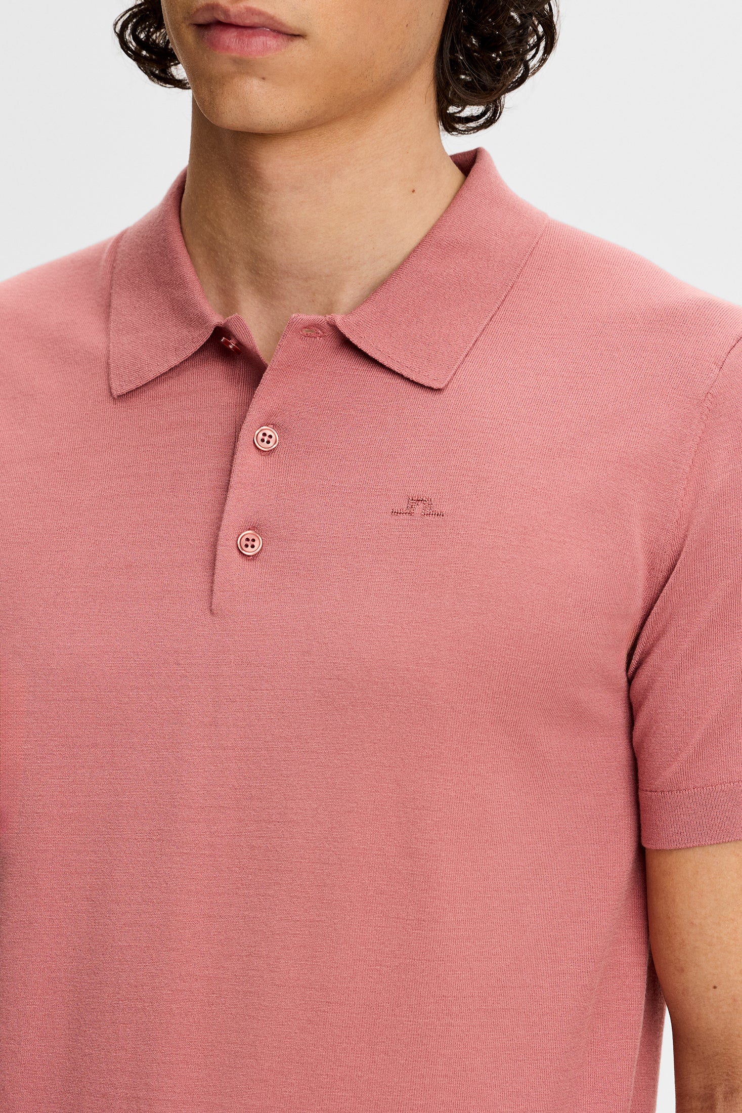 Ridge Knitted Polo / Withered Rose - Image 5