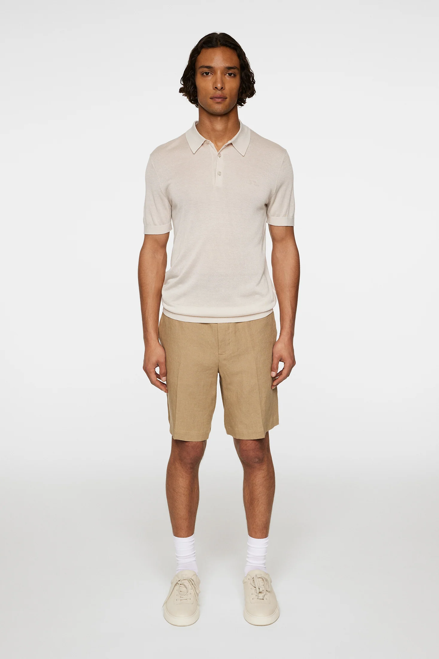 Ridge Lyocell Silk Polo / Moonbeam - Image 4